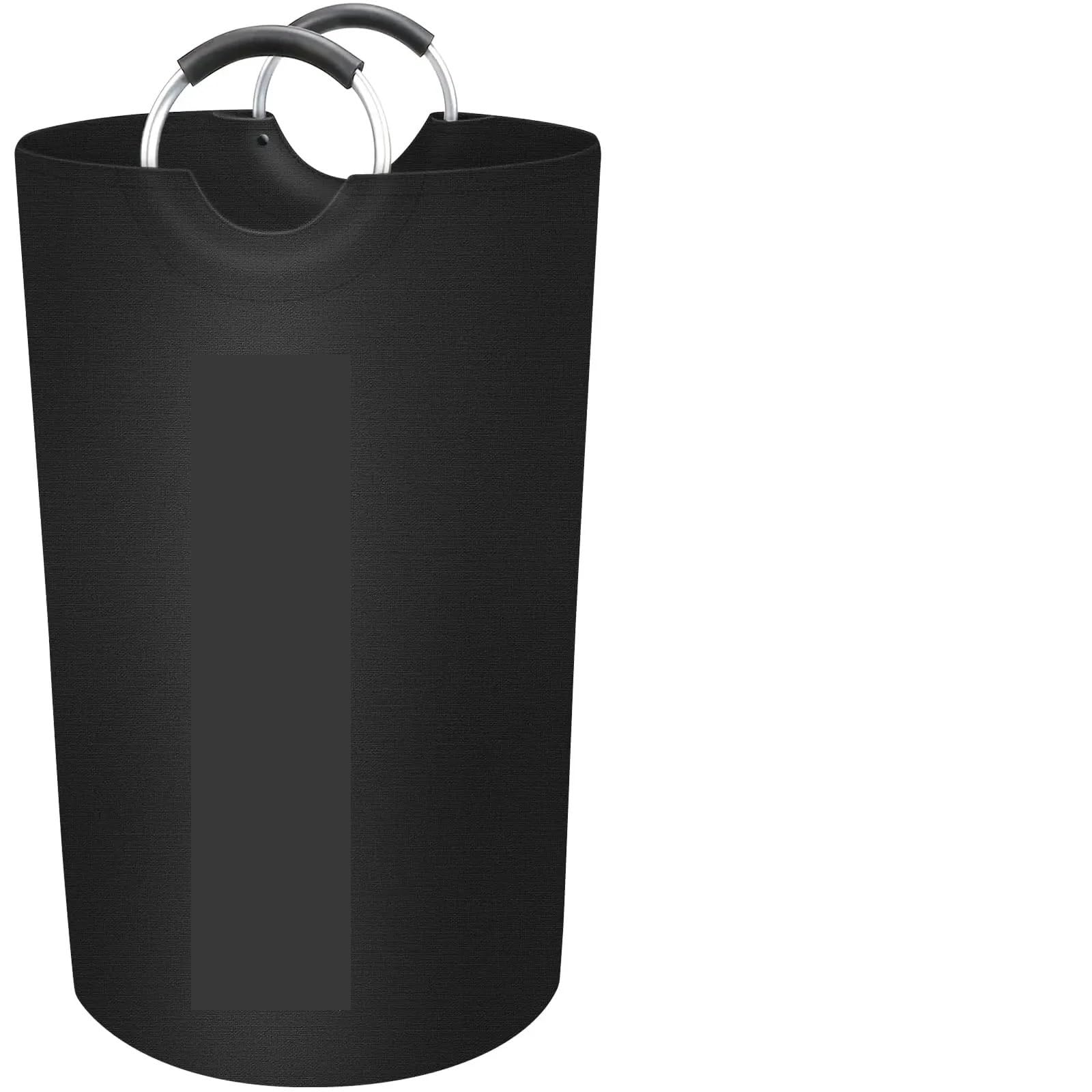 Zymjzbetic Large Laundry Hamper Collapsible Laundry Bag with Comfortable Handle Folding Laundry Basket Dirty Clothes Storage for Dorm and Family(Black,115L)