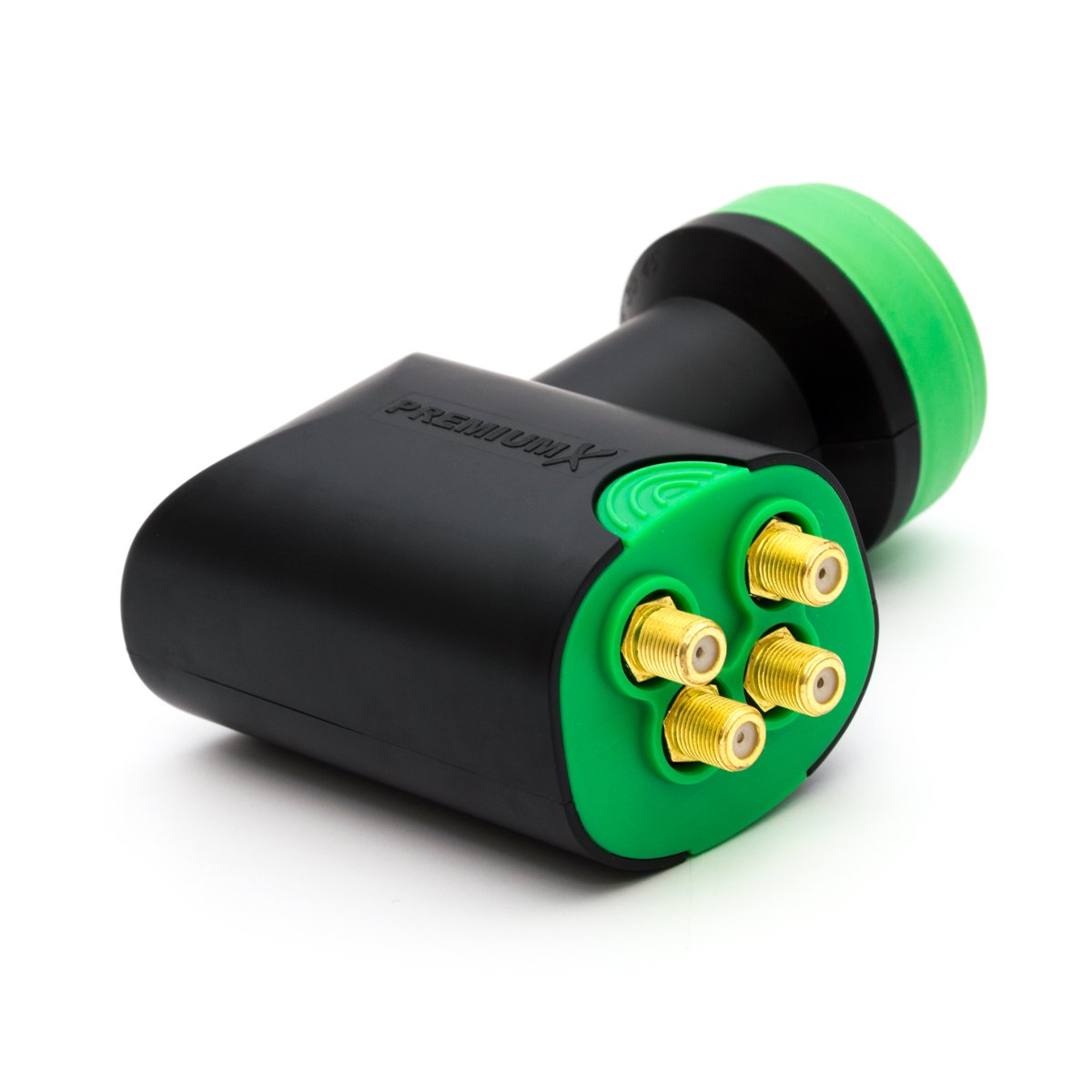 PremiumX Satelliten-Komplettanlage 60cm Satellitenantenne Anthrazit SAT Schüssel Green Diamond Quad LNB 8X F-Stecker
