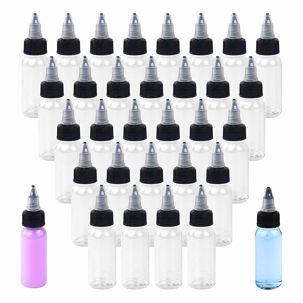 Buy 30Pack Dispensing Bottles with Twist Top Cap Boston Round Plastic
