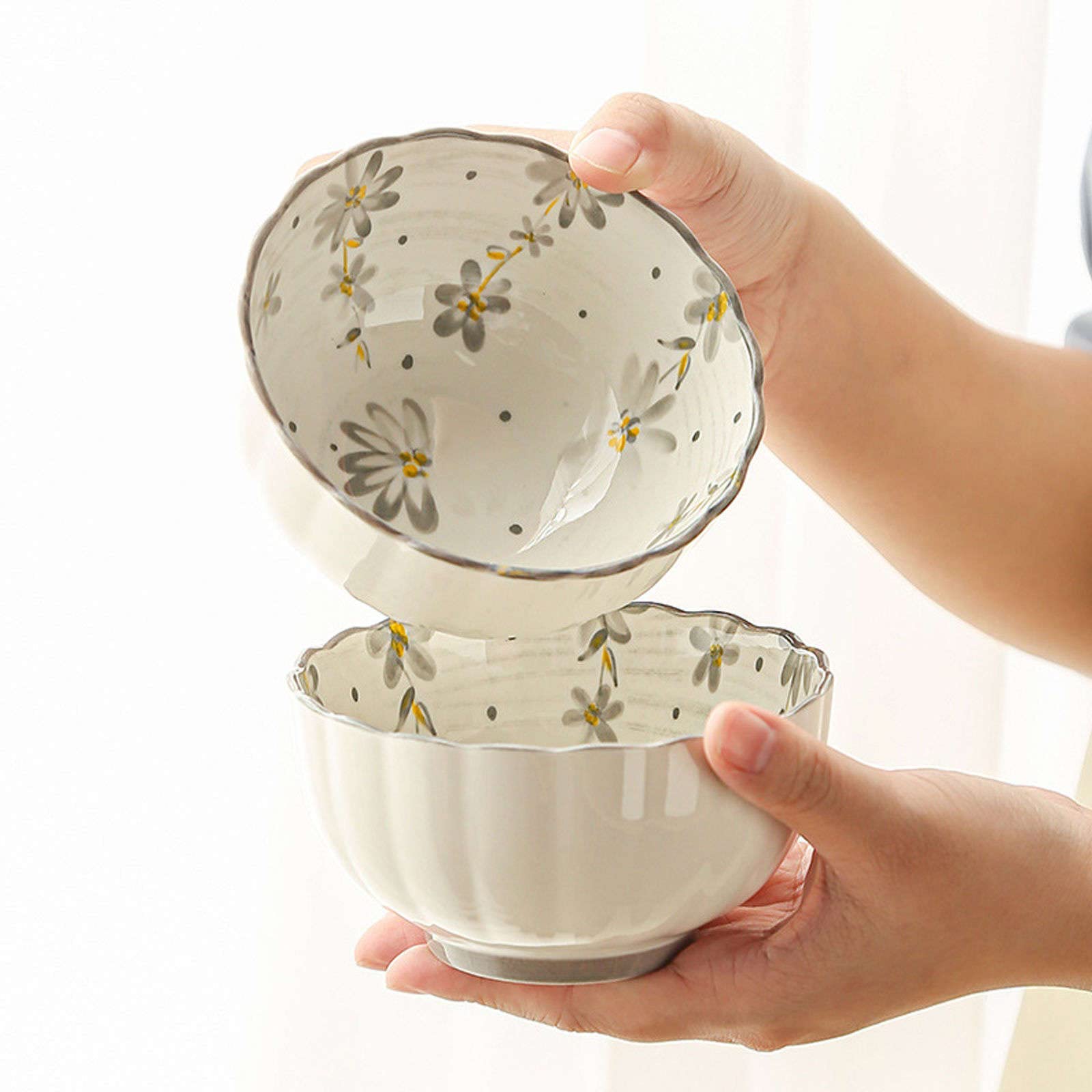 Set di 4 Ciotole di Riso in Porcellana Bianca Classica,Ciotola for Cereali da Servizio Confezione da 4,Ciotola da Portata in Ceramica for Zuppa,Riso,Spuntini,Salse-A-1