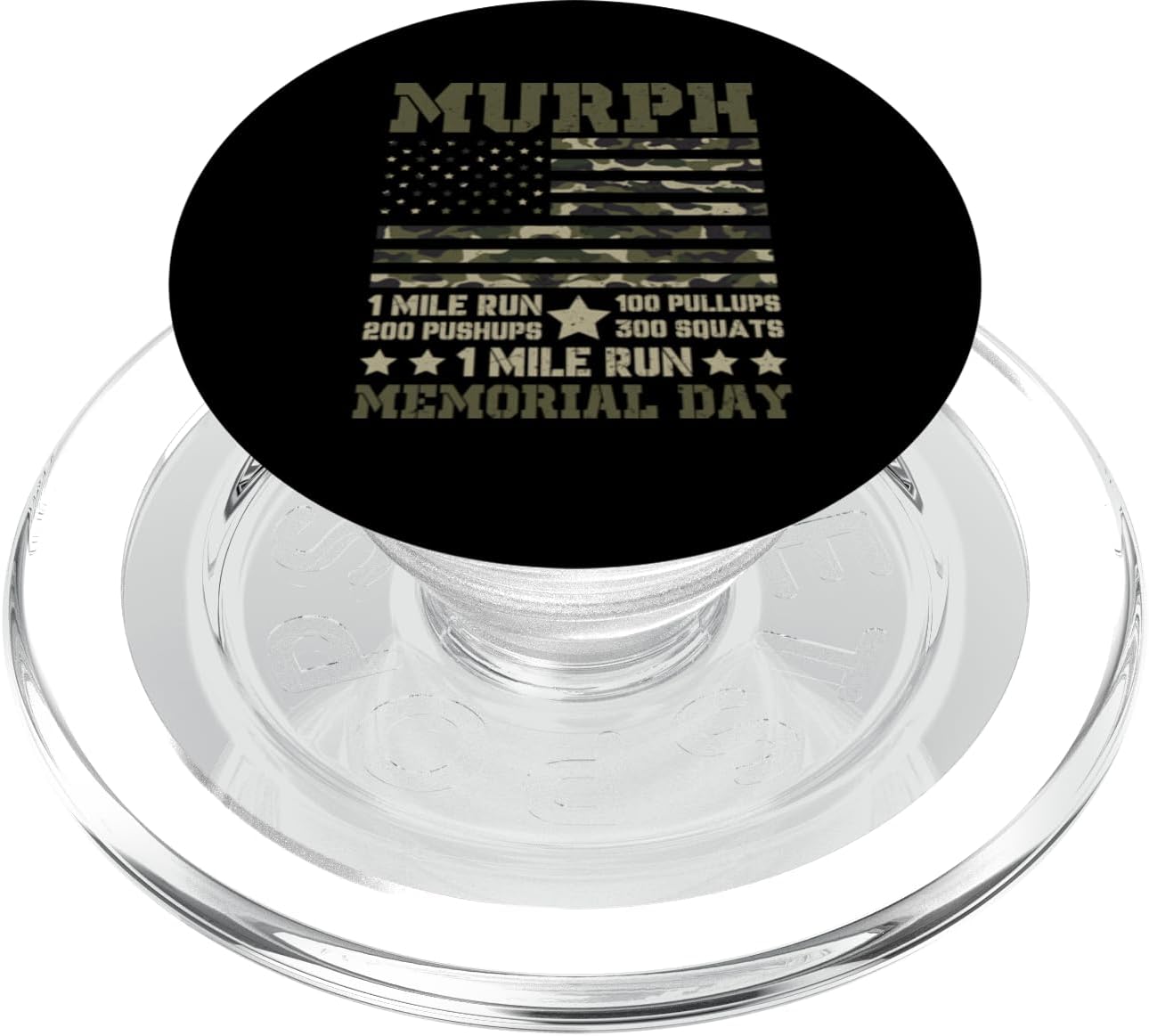 Murph 1 Mile Run 100 Pullups 200 Pushups 300 Squats 1 Mile R PopSockets PopGrip for MagSafe