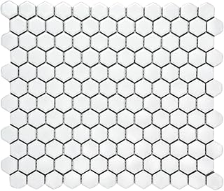 12 Small Bathroom Tile Ideas for Bright Space Expanding Style 10 Tenedos Hexagon 1 in White Porcelain Mosaic Tile Matte Finish Italian De...