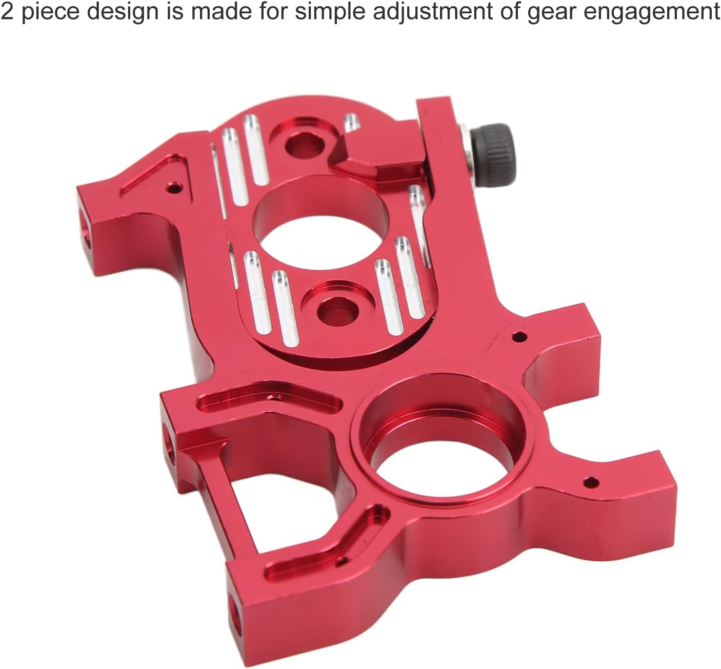 RC Motor Mount, RC Motor Mount Motor Fixed Holder Seat 2 Piece Design Aluminum for Arrma 6s Kraton 1/8 Remote Control Vehicle (Red)