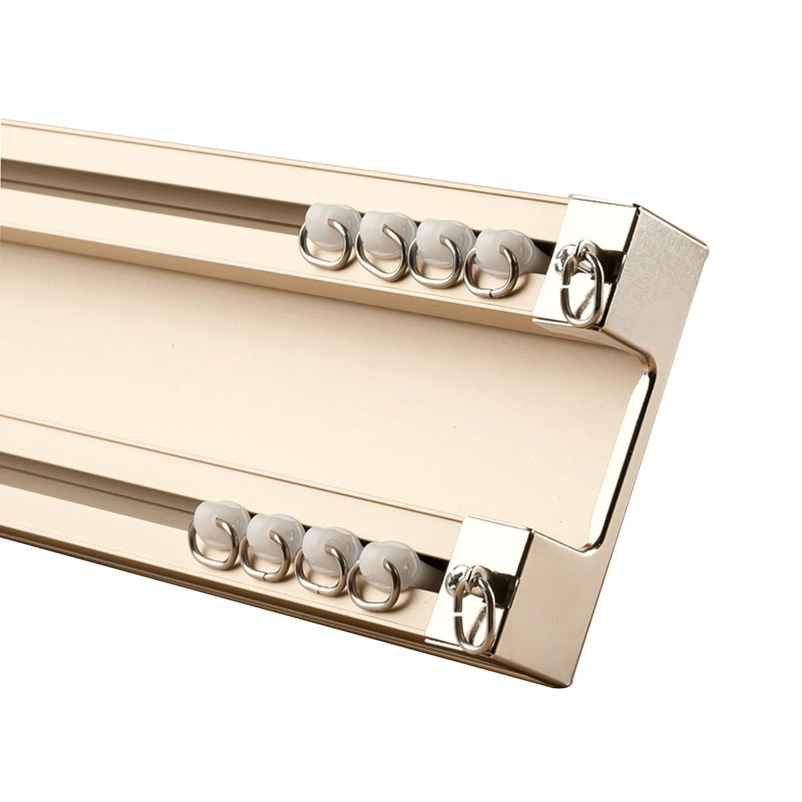Heavy Duty Aluminium Double Ceiling Curtain Track, Ceiling Mounted Curtain Rail System for Room Divider, 1-6.0m Length Options, 4 Colours for Living Room, Bedroom and Office(Gold,1.8M/6ft/2*90CM) â image 1