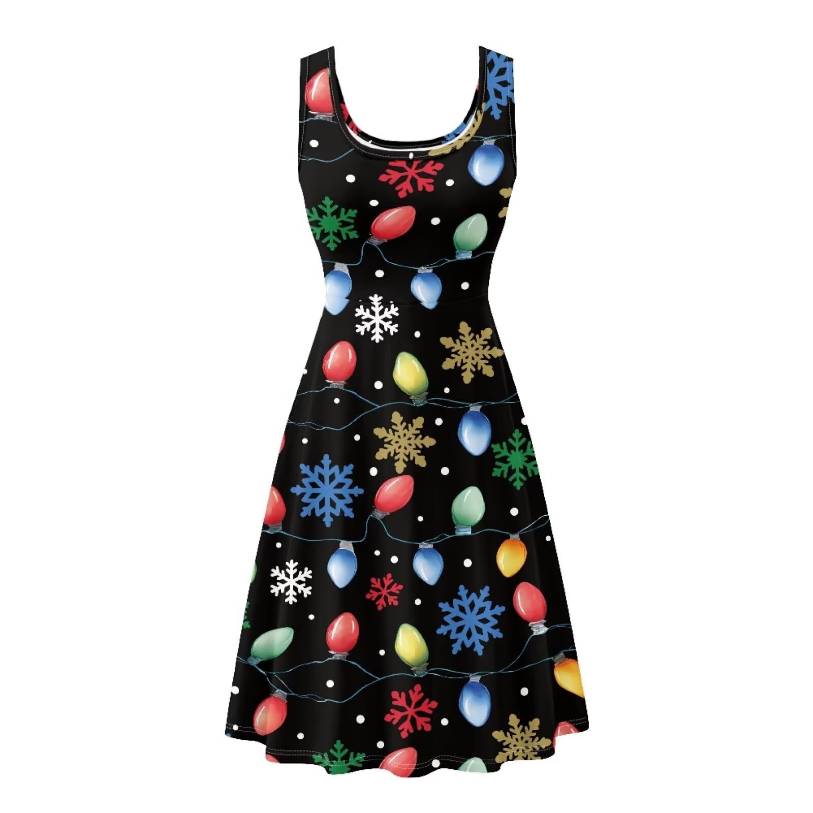 Dreaweet Casual Sleeveless Dresses for Women Girls, Round Neck Tank Dresses with Pockets Summer Sundress Size XS-4XL