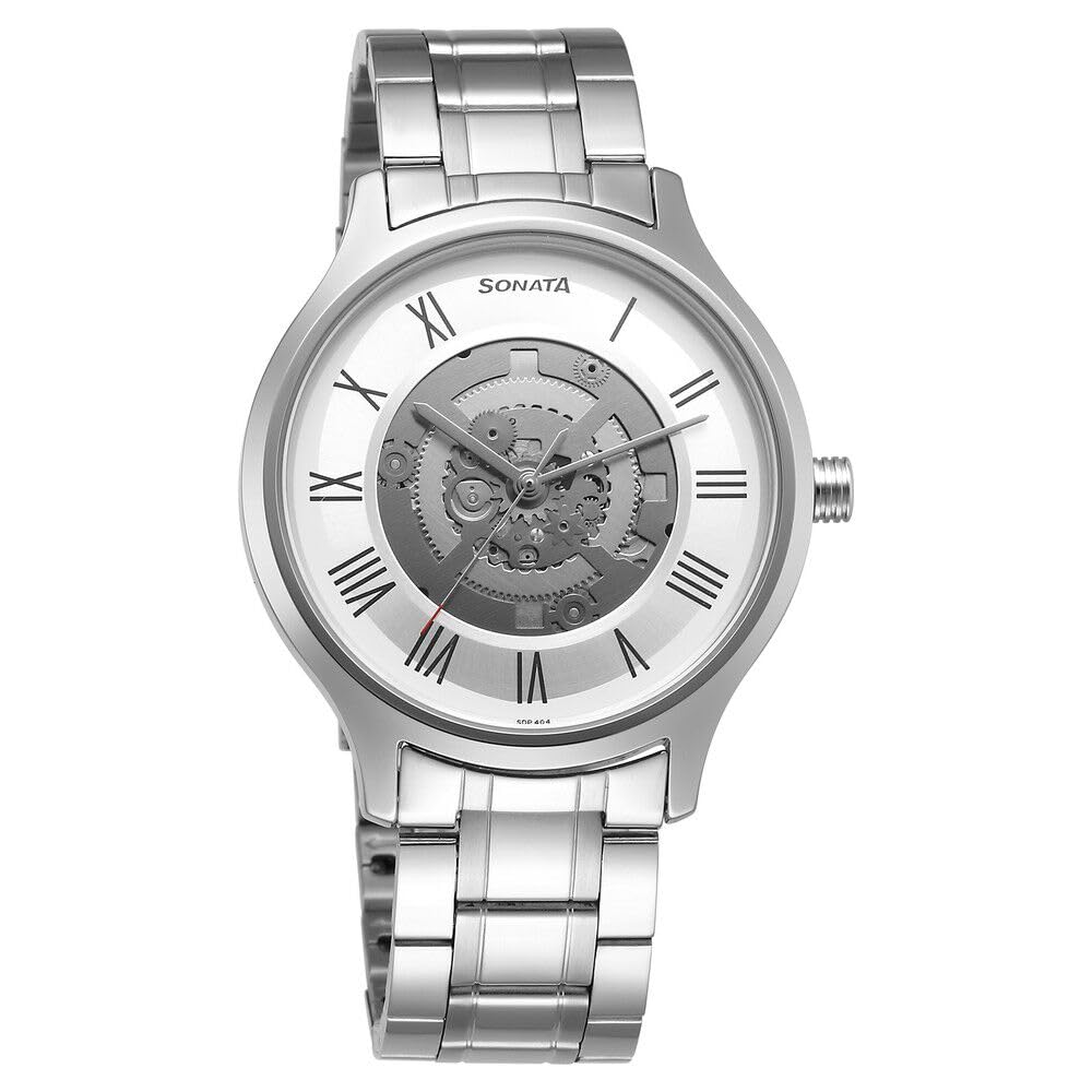 Sonata Unveil Quartz Analog Silver Dial Stainless Steel Strap Watch for Men-7140SM05 (B0CRHQXRVL) Amazon Price History, Amazon Price Tracker