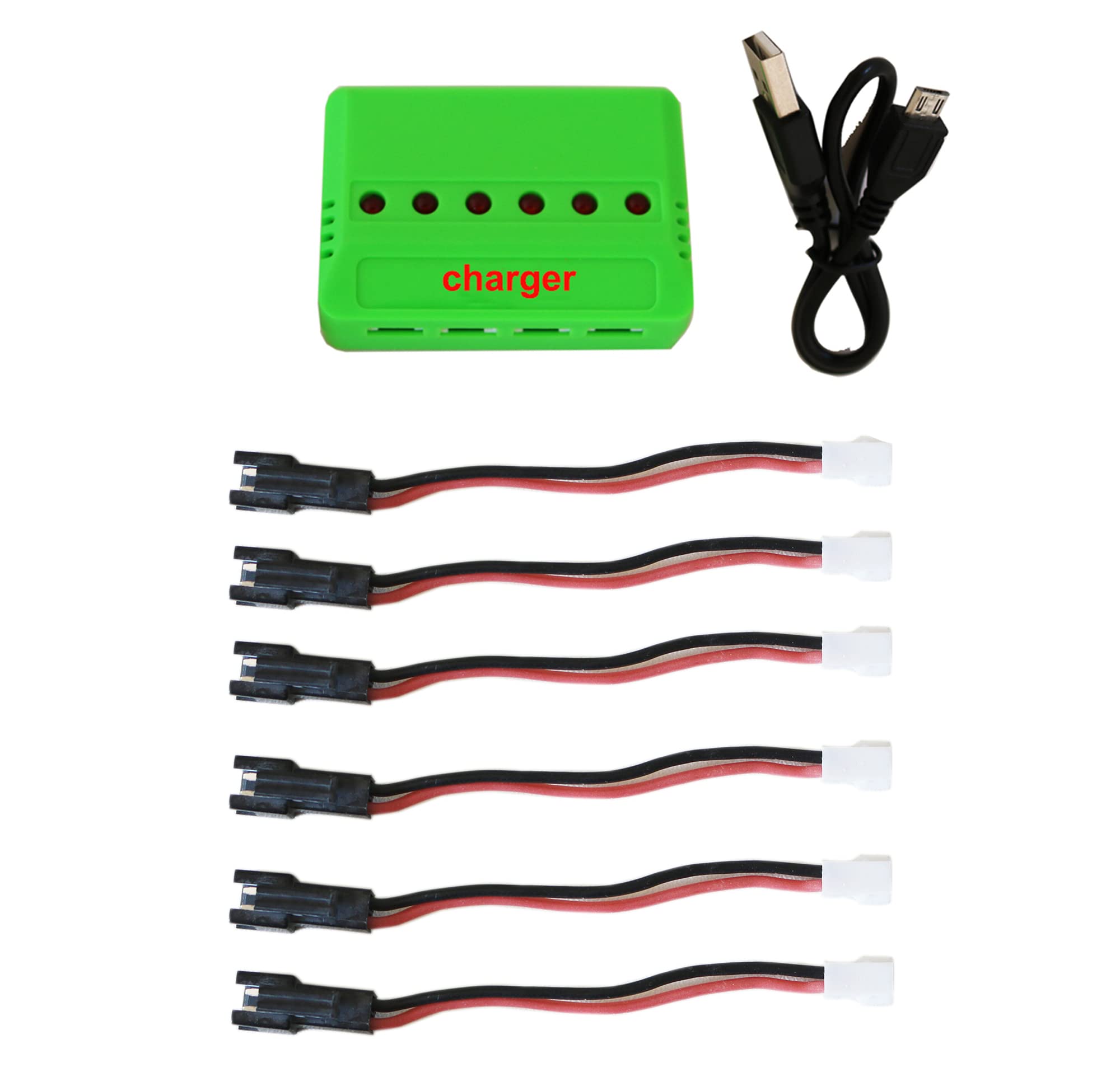 6 in 1 Max 2.5A Current Input 3.7V Lipo Battery Fast Charger for Drone with JST/SM/2.0 Port Cables