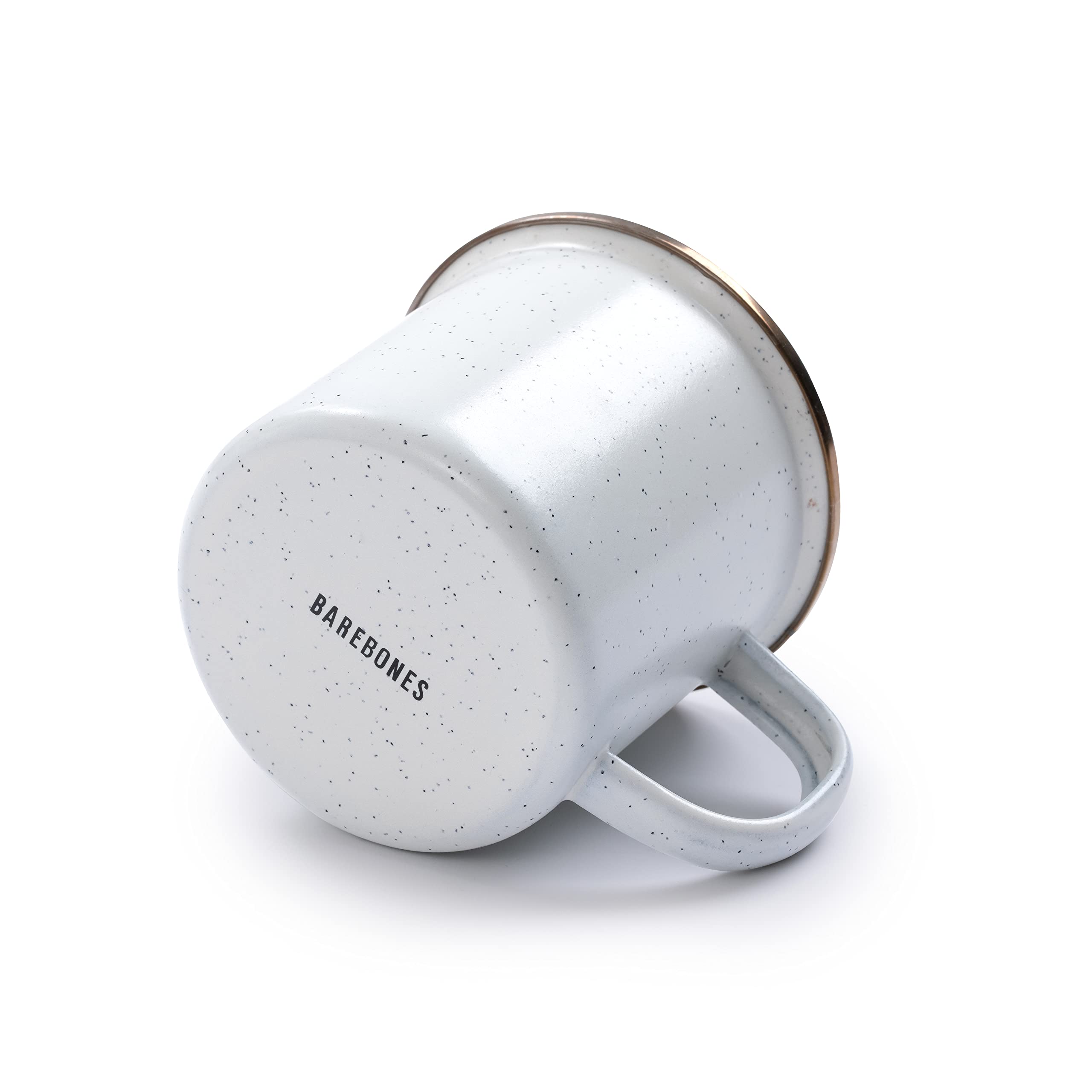 Barebones Juego de 2 tazas de café esmaltadas, 16 onzas, taza de camping con borde de acero inoxidable para uso en interiores y exteriores (cáscara de huevo)