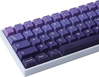 JakeTsai PBT Keycaps, 126 Keys Dye Sublimation Cherry Profile Keycaps with 6.25U Spacebar Purple Gradient Keycap Set for Cherry MX Switches US/UK Layout Mechanical Keyboards