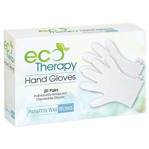 ForPro Ecotherapy - Guantes de mano, guantes de cera de baño de parafina, guantes de tratamiento de terapia de calor, 20 pares