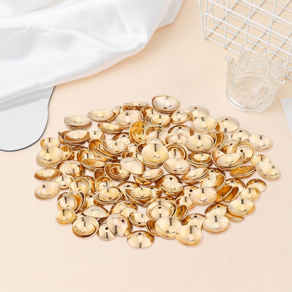 Beebeecraft 200 Pezzo 6/8 Tappi A Sfera in Acciaio Inossidabile da 304mm Tappi Distanziatori A Mezza Sfera Placcati in Oro 18K per Bracciali Collane Orecchini e Altri Gioielli.