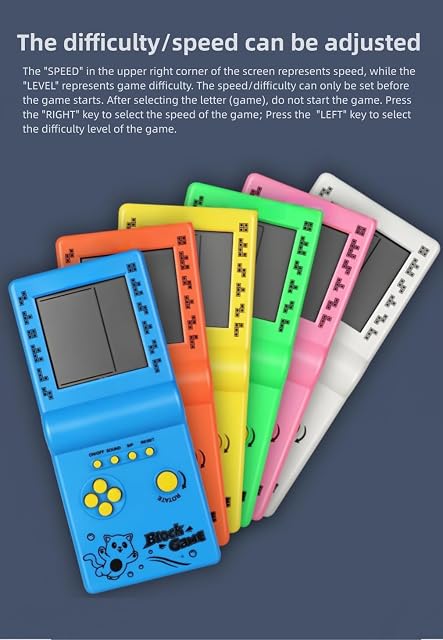 Foto 5 de 8 de TAQY Retro Consola de Juegos de Bloque Múltiples Juegos Nivel/Velocidad Ajustable Consola portátil Juego…