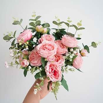 Amazon|造花 牡丹 花束 インテリア かれない花 リアル フラワー Amazon|造花 牡丹 花束 インテリア かれない花 リアル フラワー