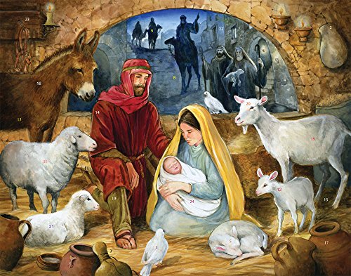Emmanuel Advent Calendar (Countdown to Christmas) with Bible Text Nativity Story by Vermont Christmas Company