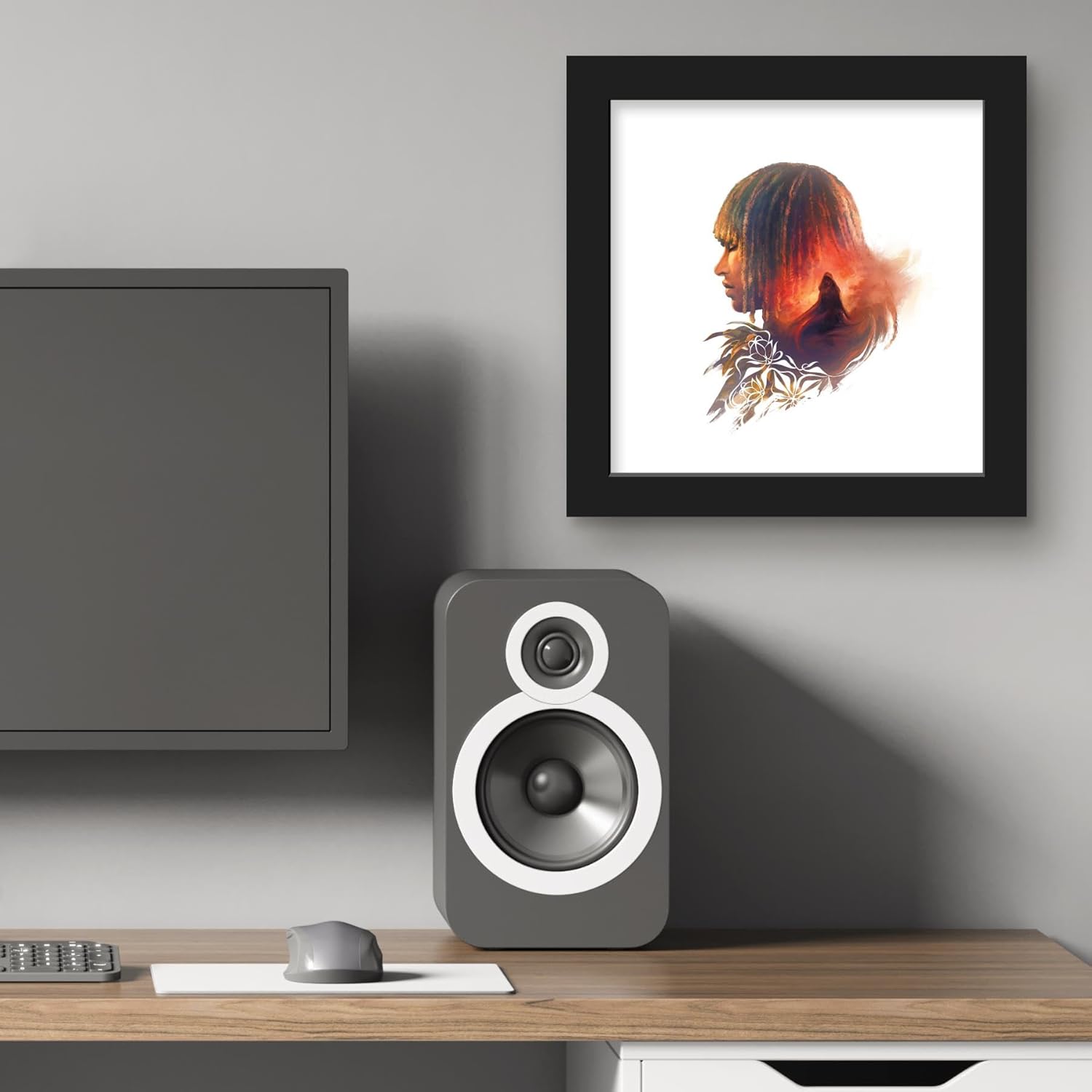 Gallery Pops Star Wars: The Acolyte - Acolyte Floral Badge Wall Art, 12" x 12" Gallery Pops Wall Art, Black Framed Version