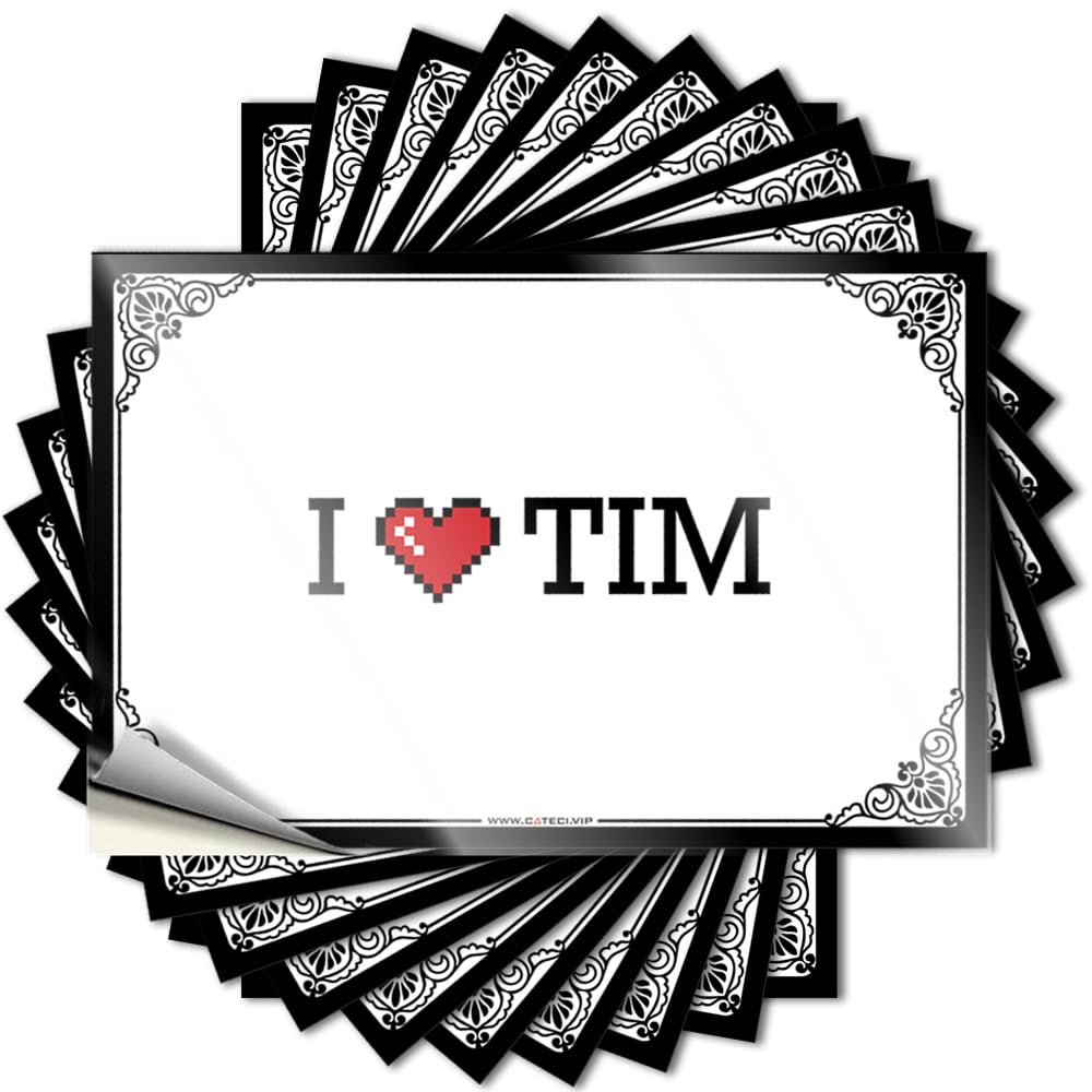 Small, Quote Funny Window Quote Stickers, Great No Residue Decals for Luggage | Texas Party Favor Custom I Love Tim(6X9CM)