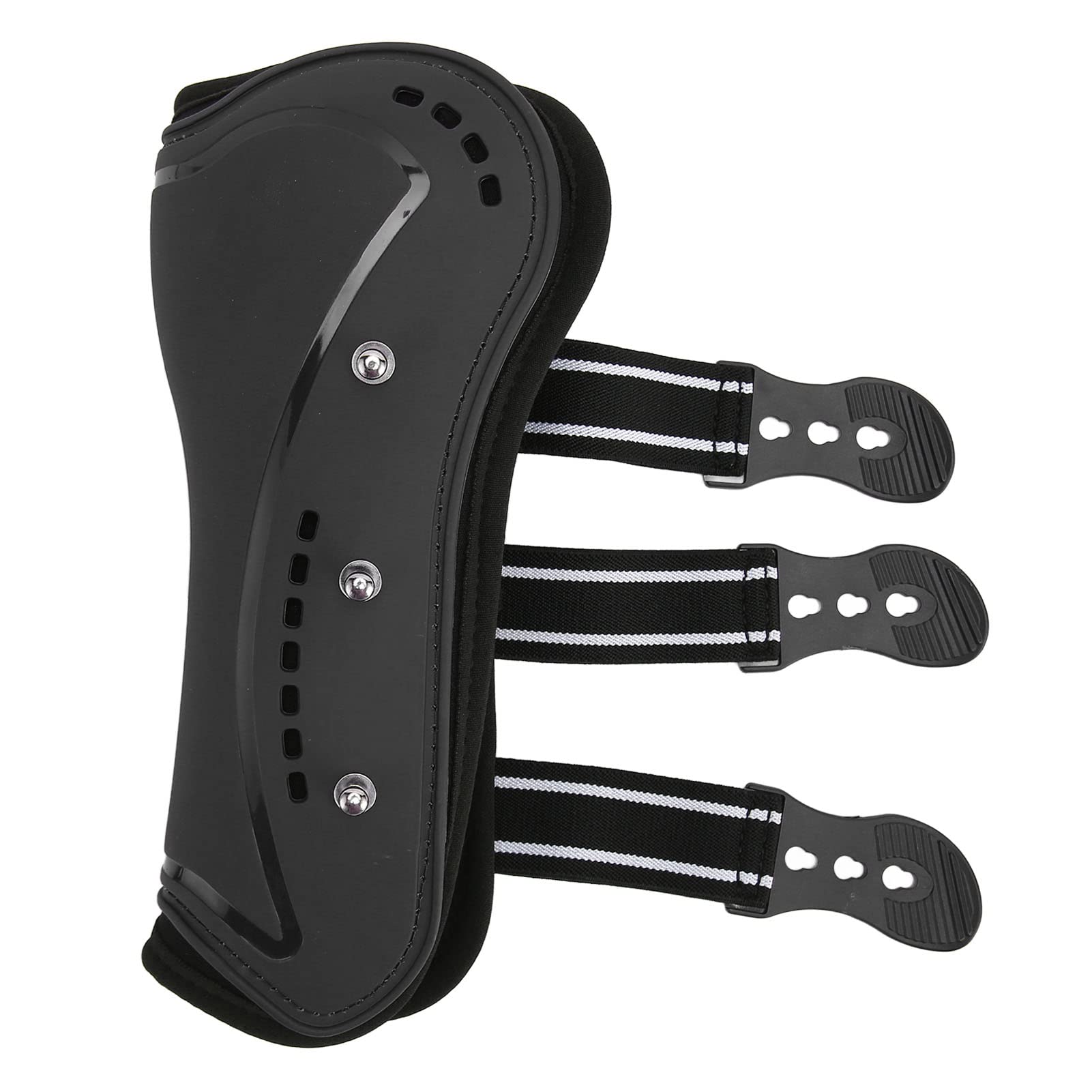 AMONIDA Stinchiere Cavallo Equitazione, Stinchiere Cavallo, Frontale Nero Traspirante Ammortizzante Parastinchi per Gambe di Cavallo per Lunghe Distanze, Salto Ostacoli Ed Esercizi(M)