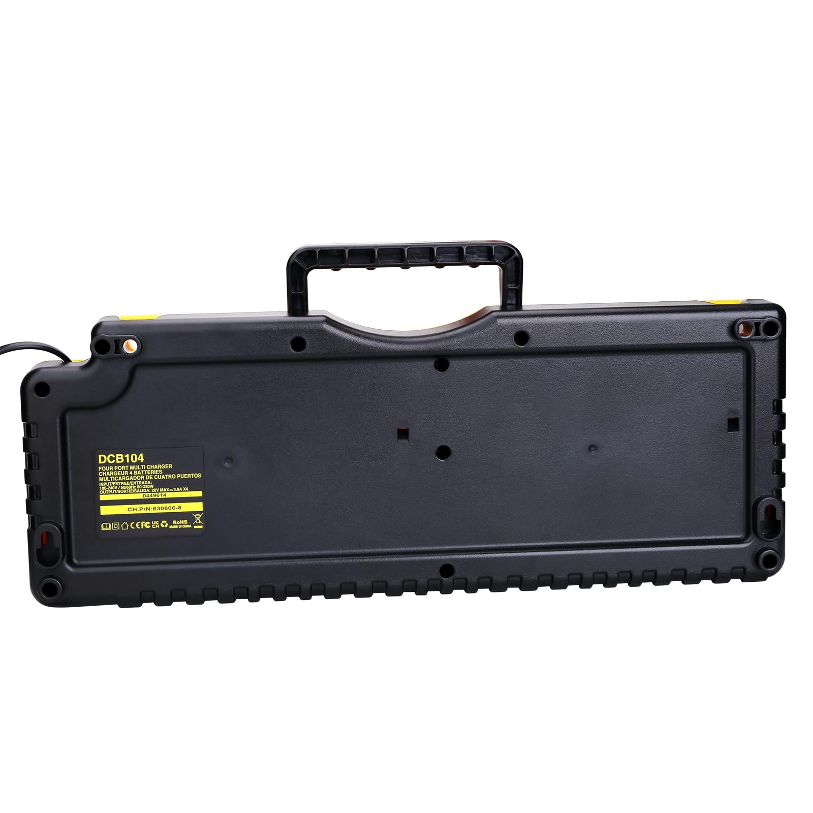 Compatibile con DeWalt Battery Charger Station DCB104, caricatore multi rapido a 4 porte compatibile con DeWalt 20V MAX, 20V/60V MAX e batterie 12V MAX DCB208 DCB206 DCB204 DCB203 DCB201 DCB606 DCB609