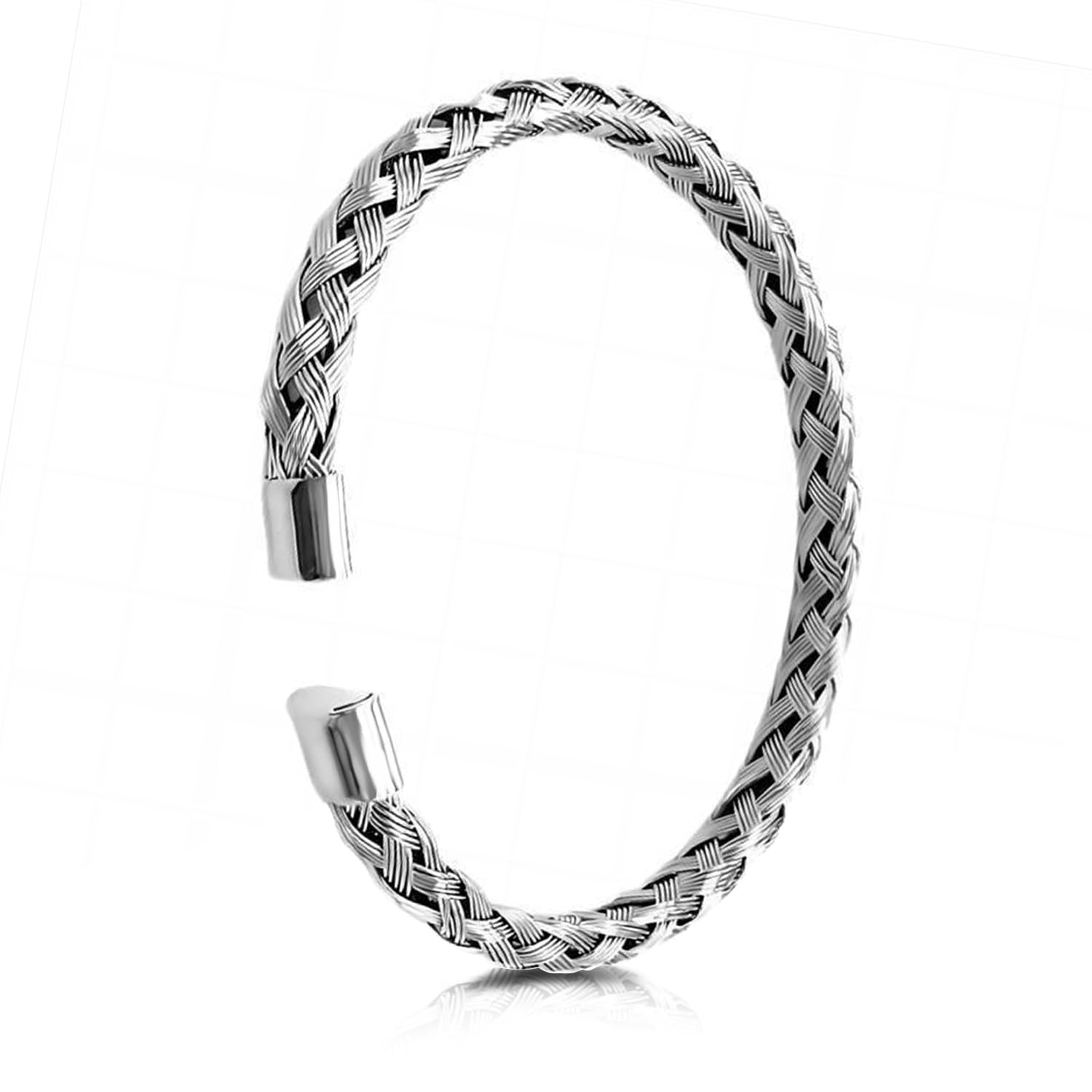 peora Silver Plated Stainless Steel Metal Kada Bracelet Stylish Fancy Gift for Men & Boys-picture-48