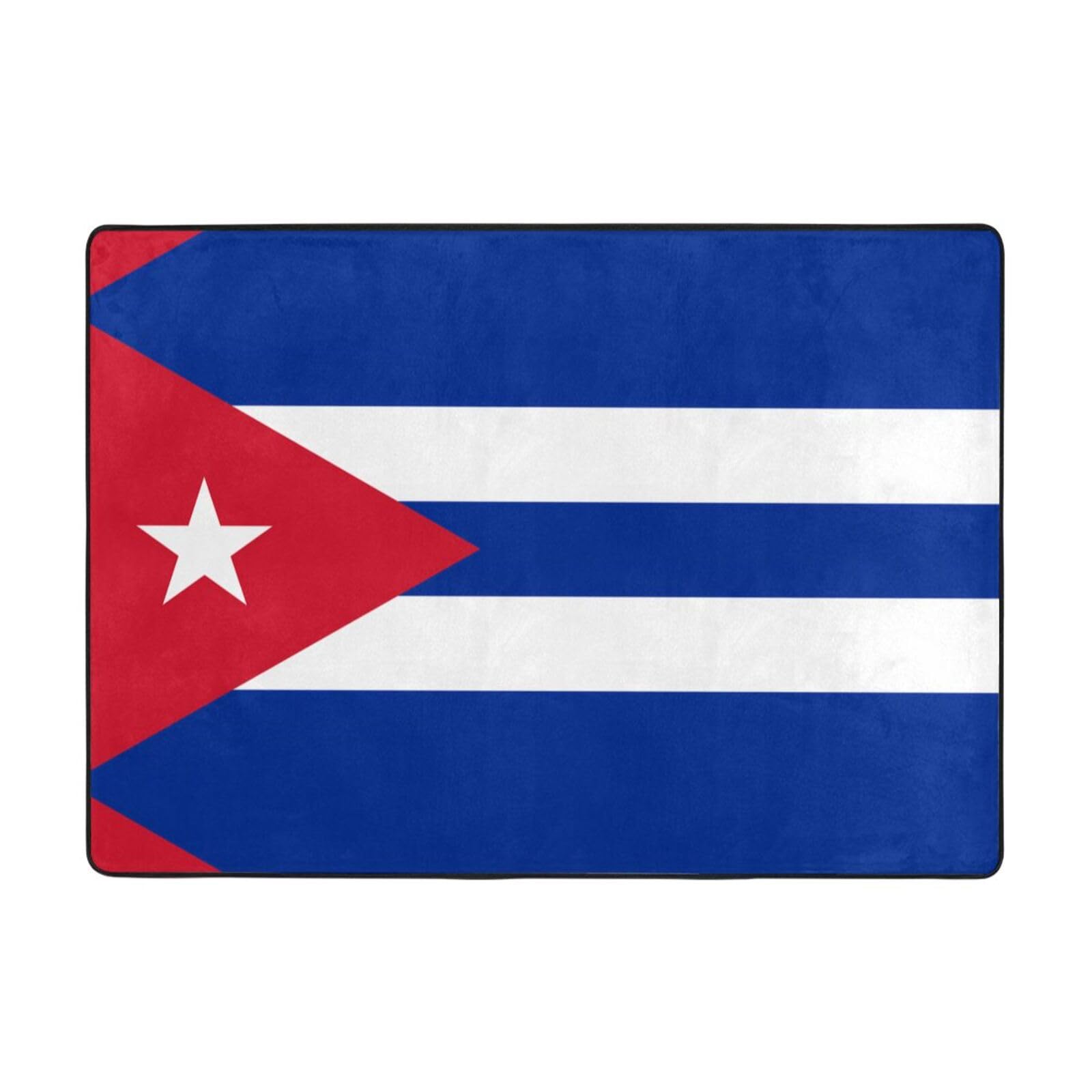 Tapis drapeau cubain 203x147 cm antidérapant et doux pour table basse et salon