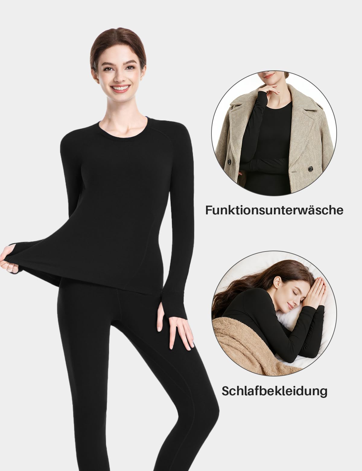 Thermounterwäsche Damen - Micro-Fleece, Leicht, Warm & Ultraweich | Geschenkbox, Atmungsaktiv, Thermooberteil & ThermoLeggings für Winter Alltag und Outdoor (S-XXL)