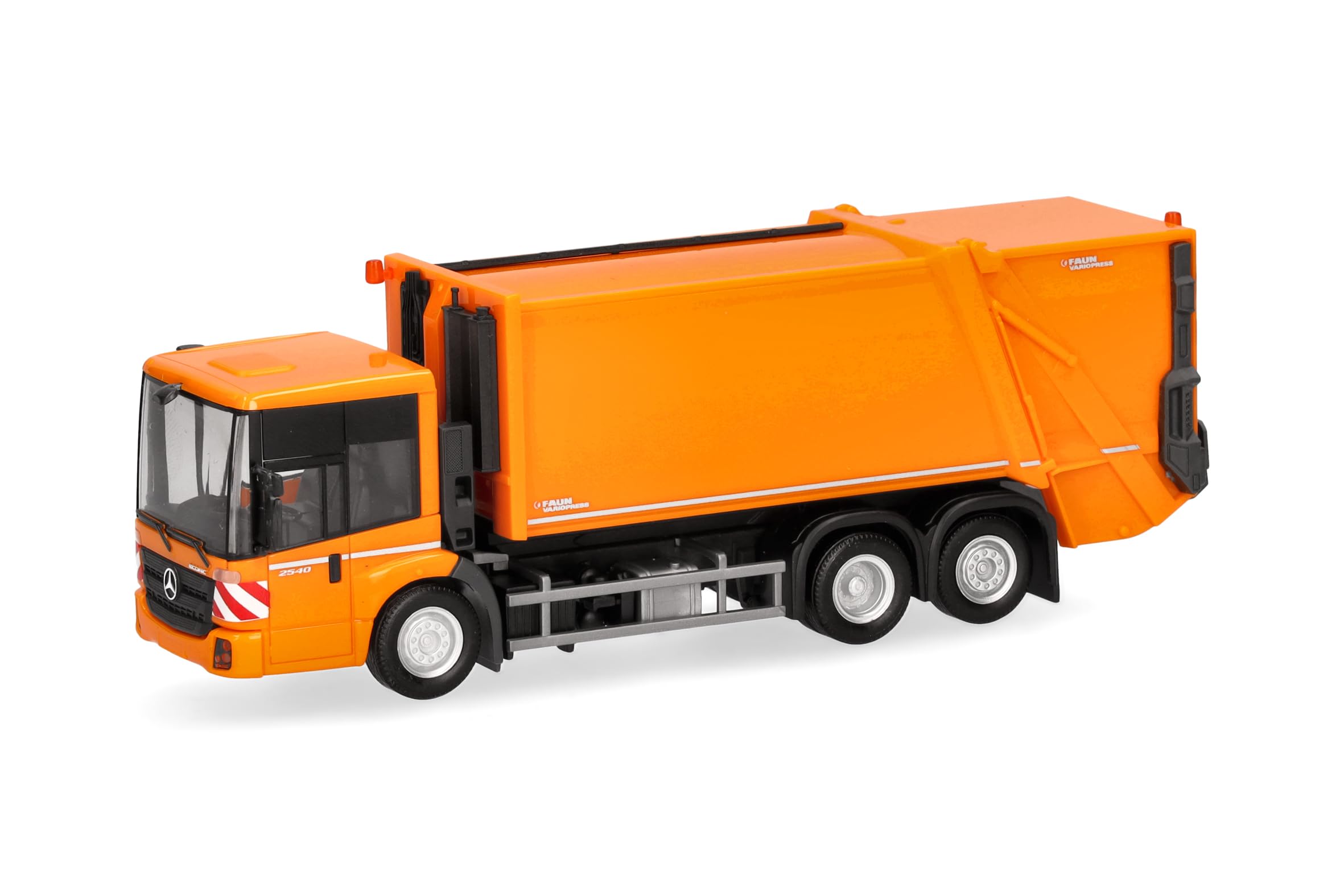 Herpa Model Car Mercedes-Benz Econic Press Waste Vehicle Faun Variopress Miniature Scale 1:87 Collectible Made in Germany Plastic Model Municipal Orange