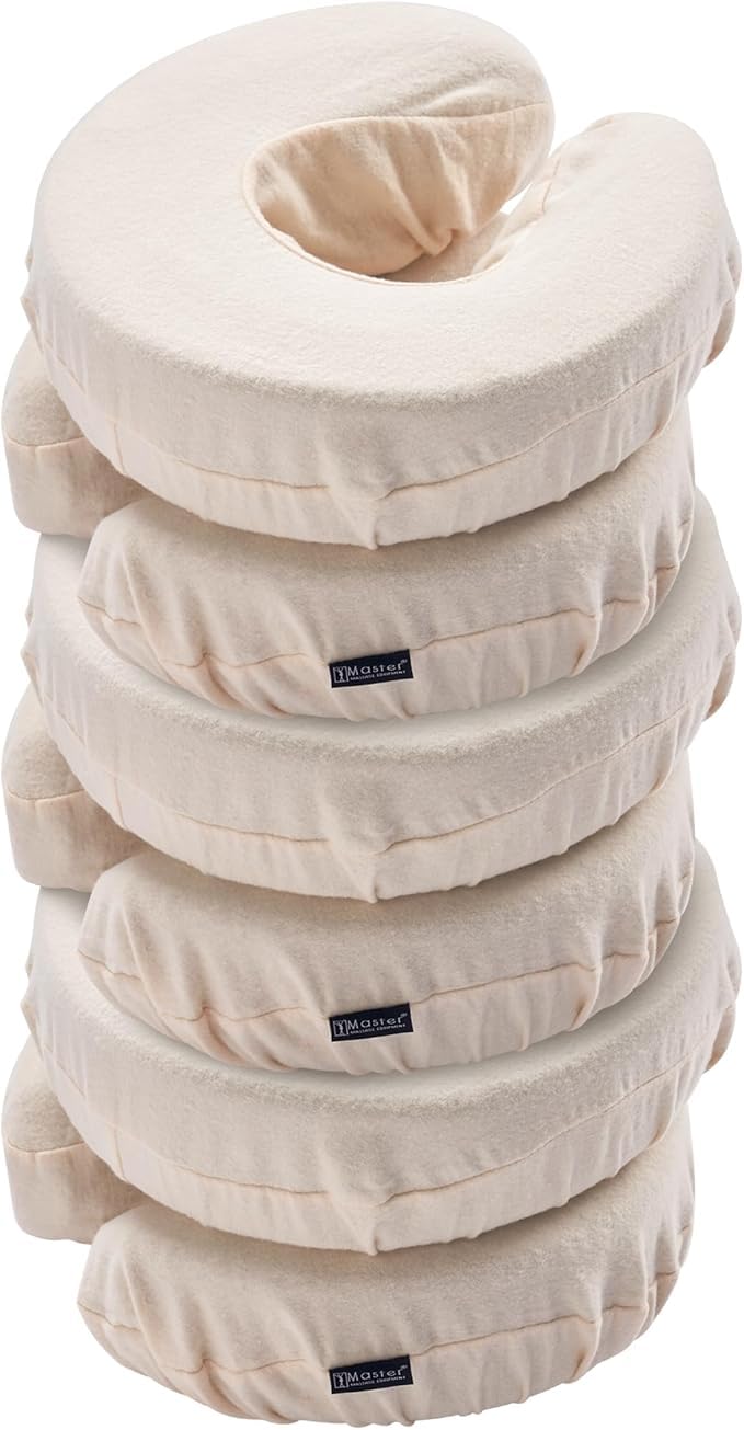 Master Massage Lot de 6 housses de tête lavables en machine 100% coton pour table de massage, sable