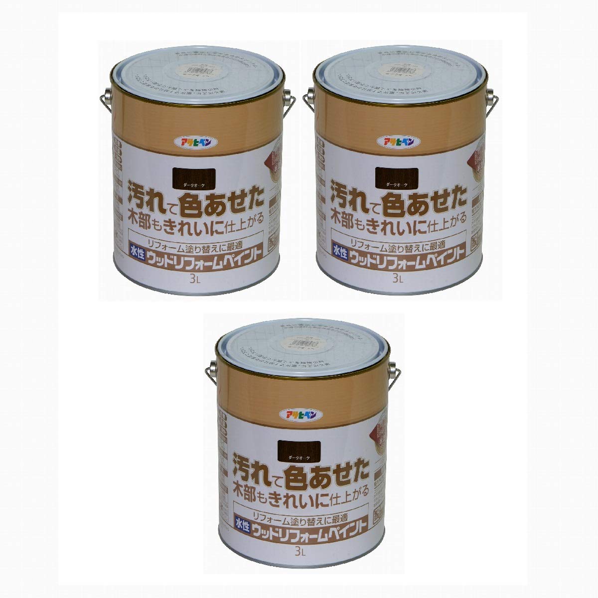 Amazon | アサヒペン 水性ウッドリフォームペイント 3L ダークオーク 