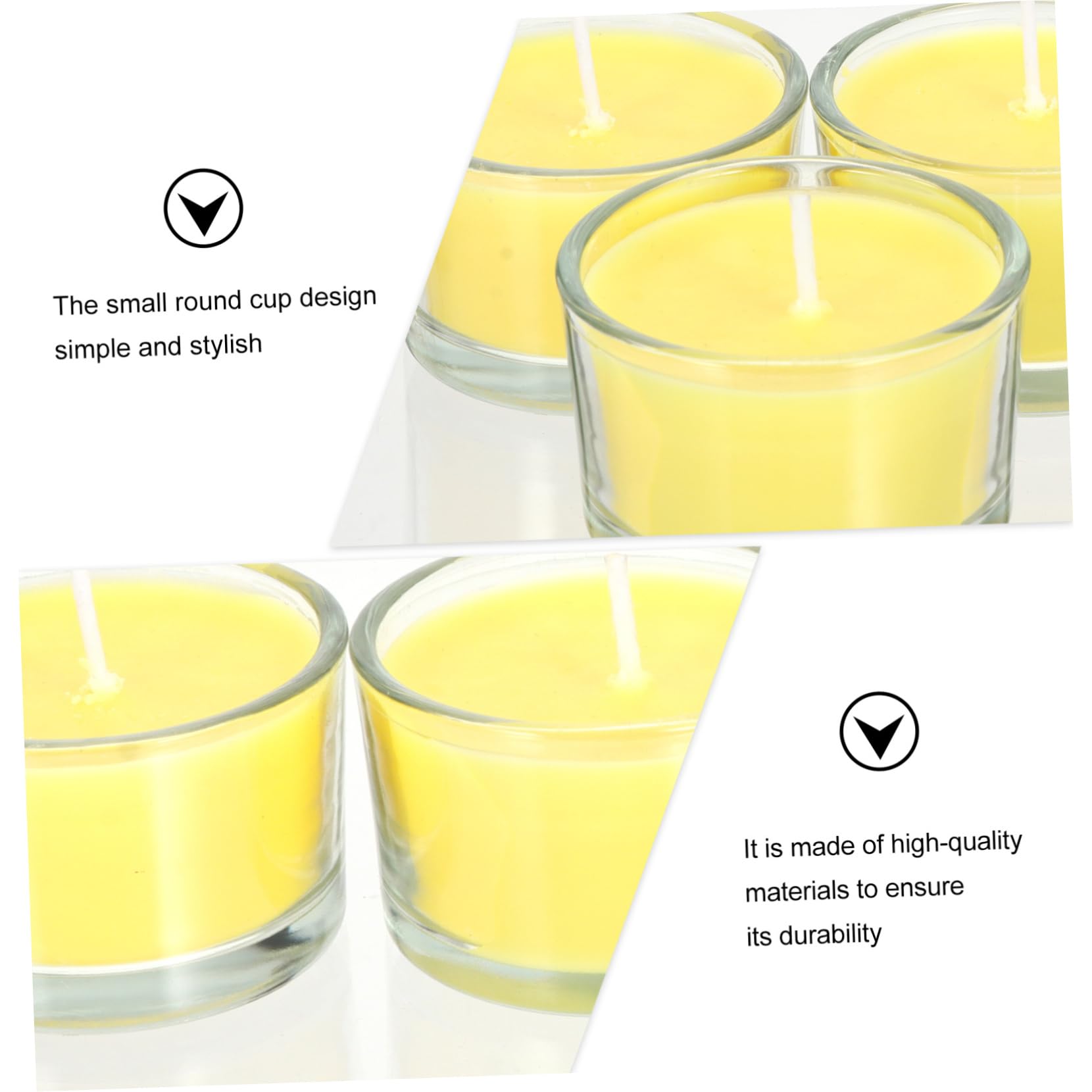 Vela Aromática en Vaso de Vidrio, 3 Unidades, Amarillo | Parafina, Frescura del Aire y Relajación, Idea para Cumpleaños y Obsequio