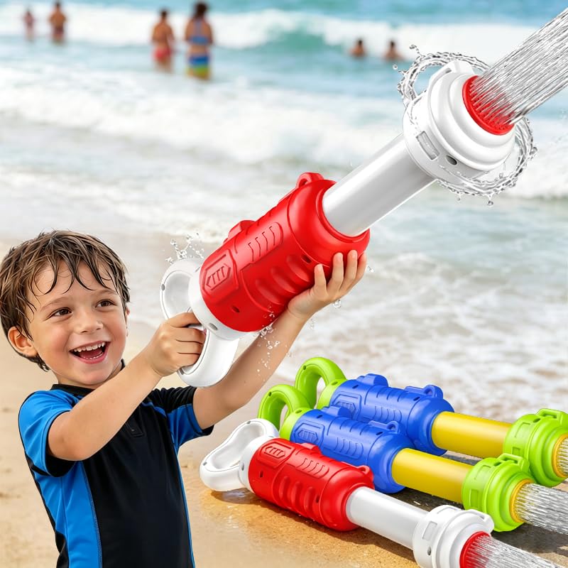WOANZZ 4 Pack Water Gun for Kids - 10m Long Range, 115ml Large Capacity Water Blaster, Lightweight Summer Outdoor Pool and Beach Toy for Boys Girls Ages 3-8