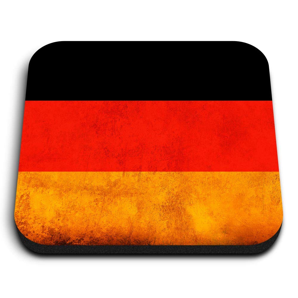 1 x Square MDF Fridge Magnet - Rustic German Flag Germany 14364