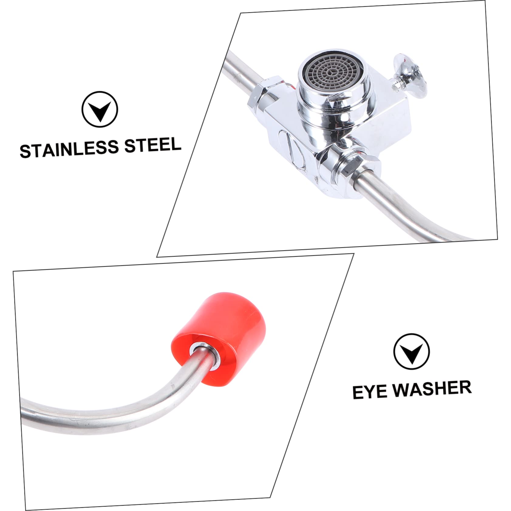 PRETYZOOM Estación Lavaojos de Emergencia para Lavabo, Montaje en Lavabo Grifo, Acero Inoxidable, Activación Rápida