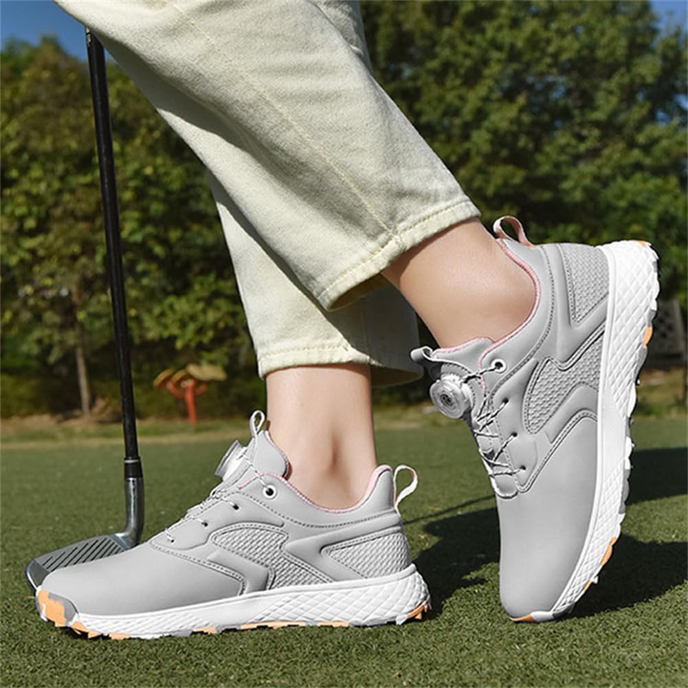 Zapatos De Golf para Mujeres Y Niñas, Zapatos De Golf Impermeables Sin Púas Calzado De Golf Antideslizante De Cuero De Microfibra