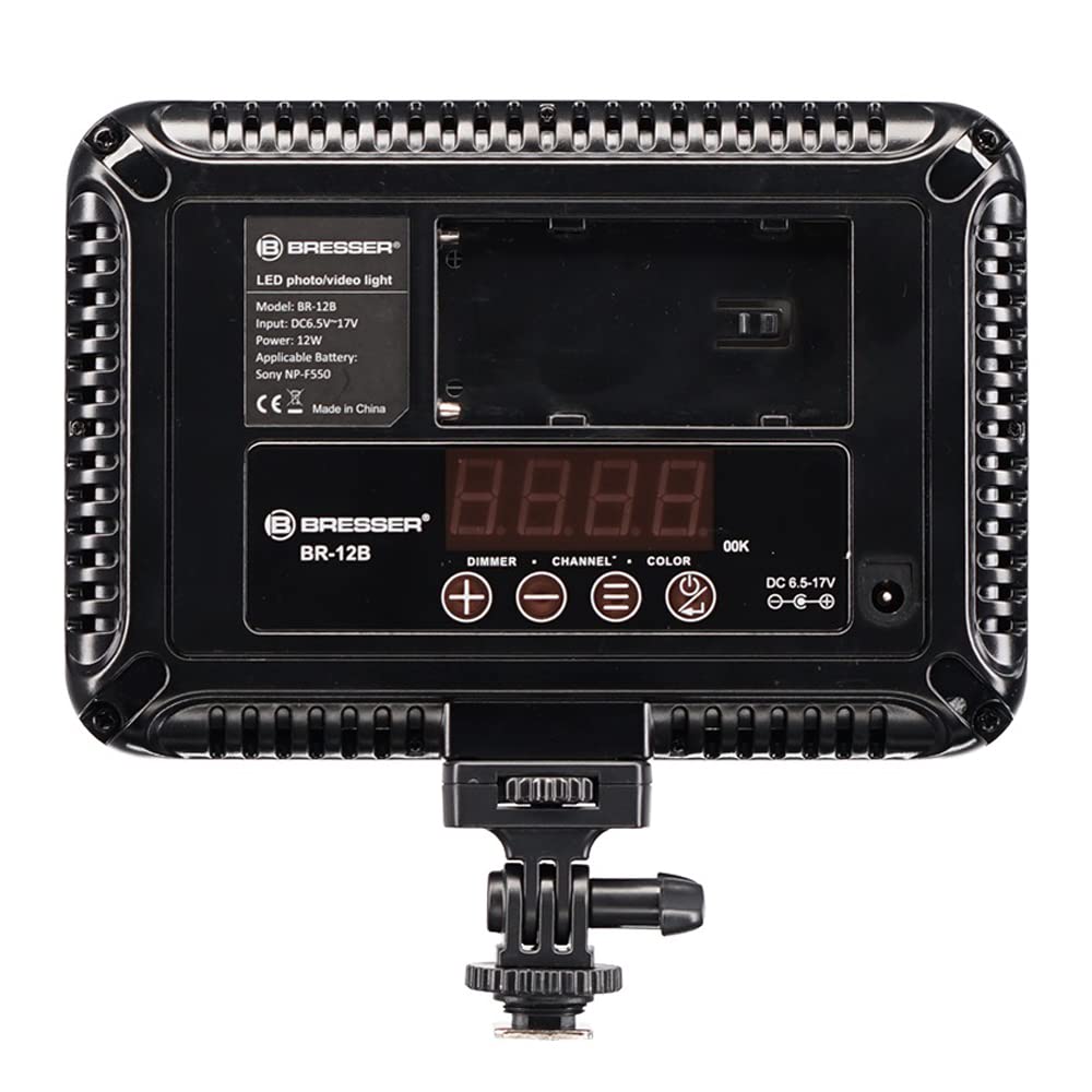 Bresser Antorcha Vídeo LED BR-12B Bi-Color, Negro