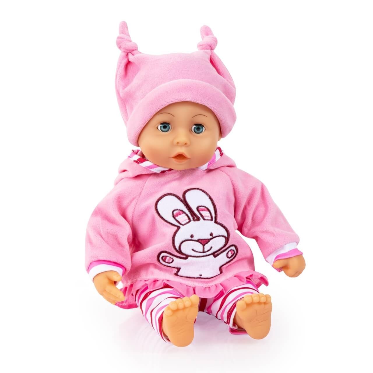 Bayer Design Vêtements Pour Poupée De 33-38cm, Accessoires Pour Poupées, Salopette, Haut Et Casquette, Ensemble, Tenue Avec Un Joli Motif De Chien