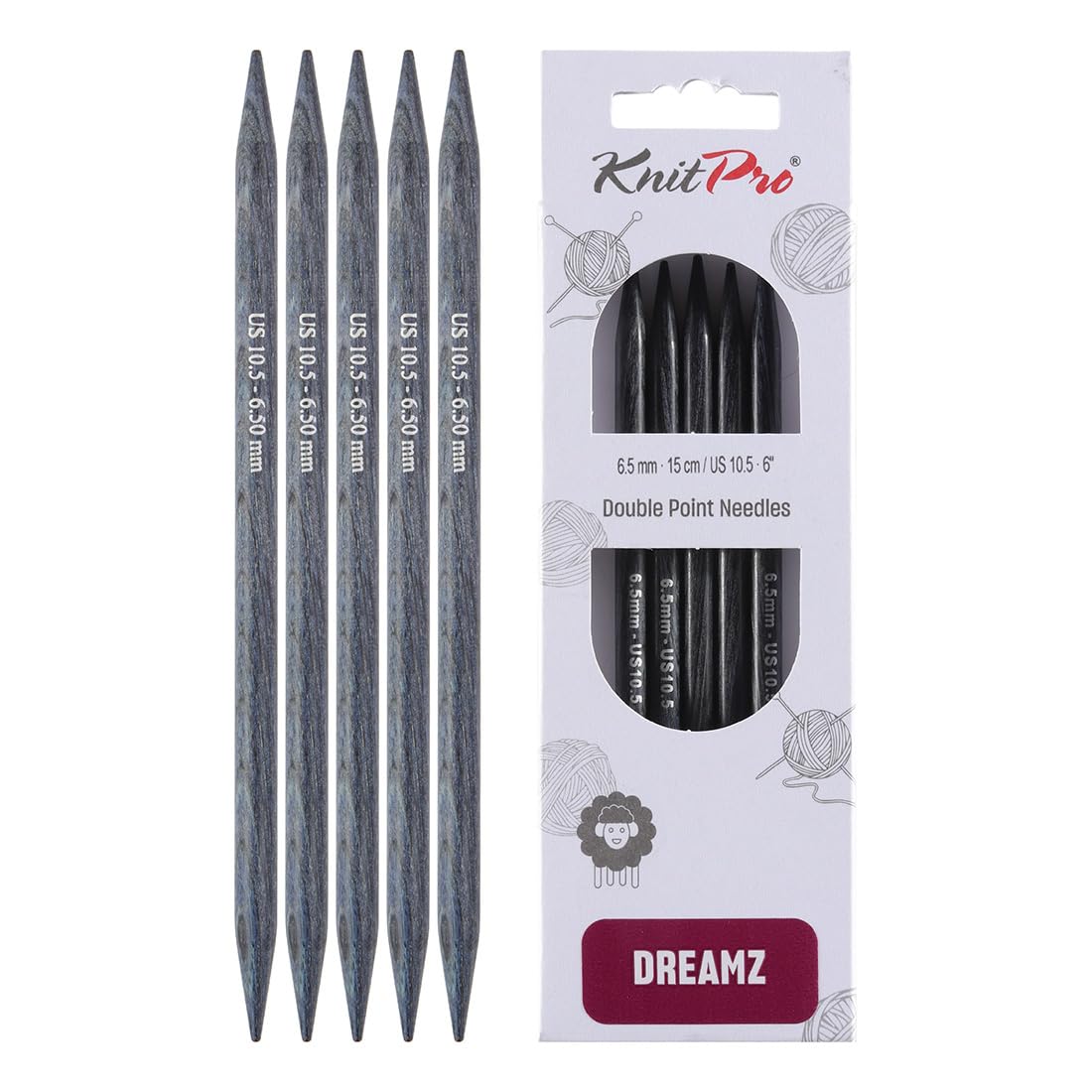 KnitPro Dreamz Double Pointed Needles 6" (15cm) | Size 6.50mm