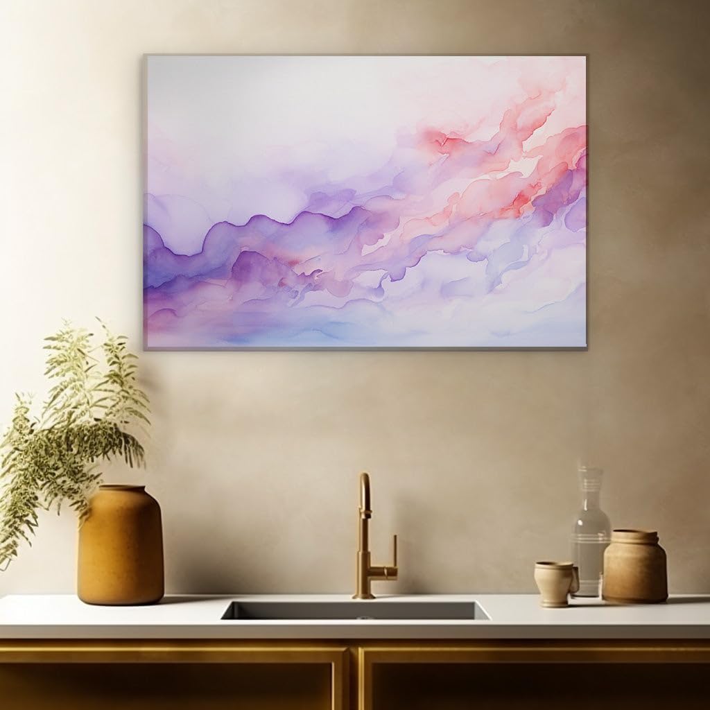 Canvas for Living room. Whispers of Color in Motion Abstract Watercolor Mastery, 27 x 18 inch Canvas Wall Art - Contemporary Masterpieces - Modern Home Decor - 69x46 cm (27x18 inch)
