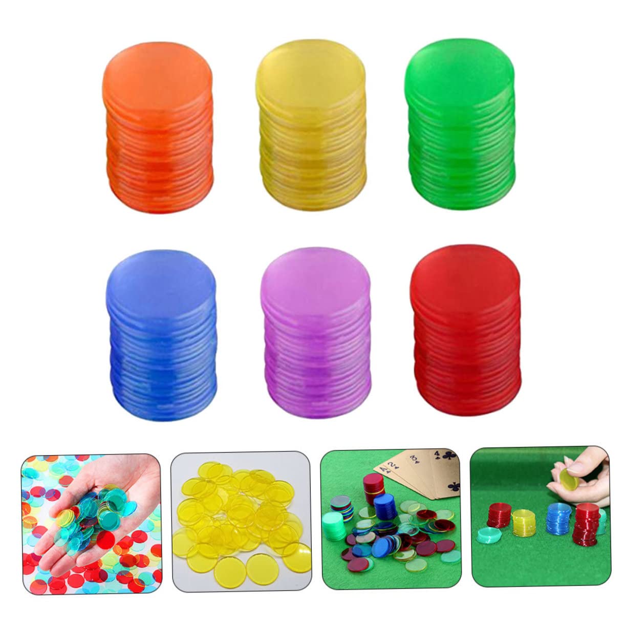 HANABASS 1 Pack Transparent Bingo Counting Chips of Game for Game Night Educational Activities Fun Easy to Use