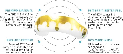 Miniatura 2 de GuardLab APEX - Protectores bucales para fútbol, baloncesto, boxeo, lucha libre, fútbol, karate, hockey, MMA  Adultos y jóvenes  Pre-sangrados para
