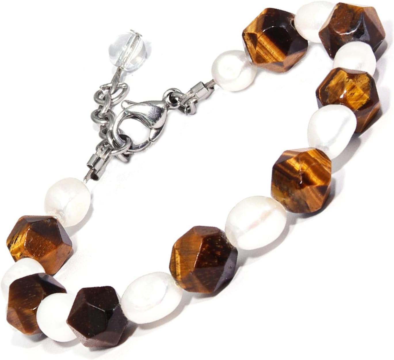 Genuine Pearl Bracelet for Women - Energy Protection Crystal Bracelets, COLORFEY Personalized Cultured Pearl Bead Bracelet for Calm, Unique Handmade Gifts for Wife, Girlfriend