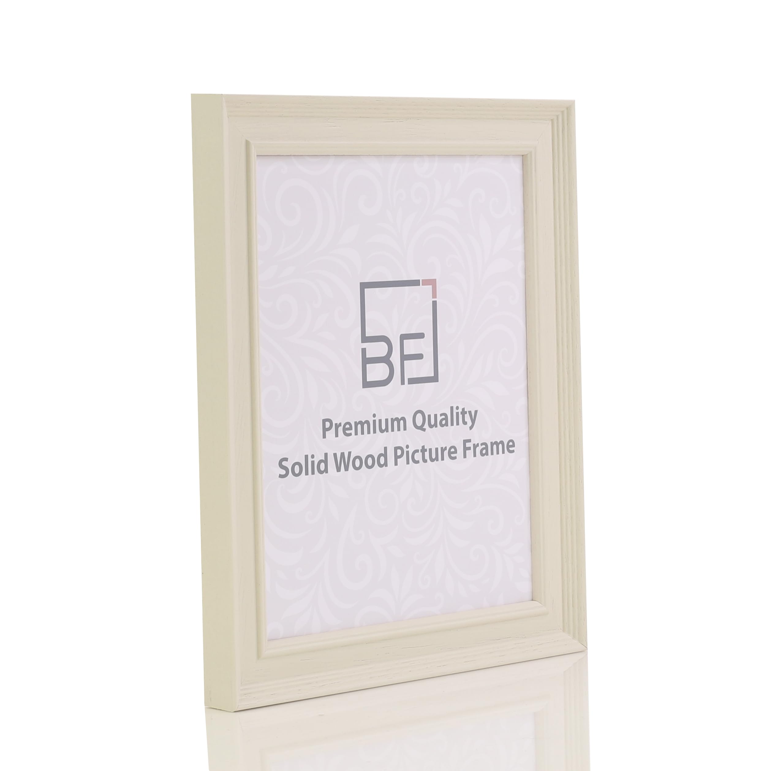 Boldon Framing - 7"x5" Cream Painted Solid Wood Picture Photo Poster Frame, Modern Stepped Profile Free Standing or Wall Mounted Safety Glazing — image 1