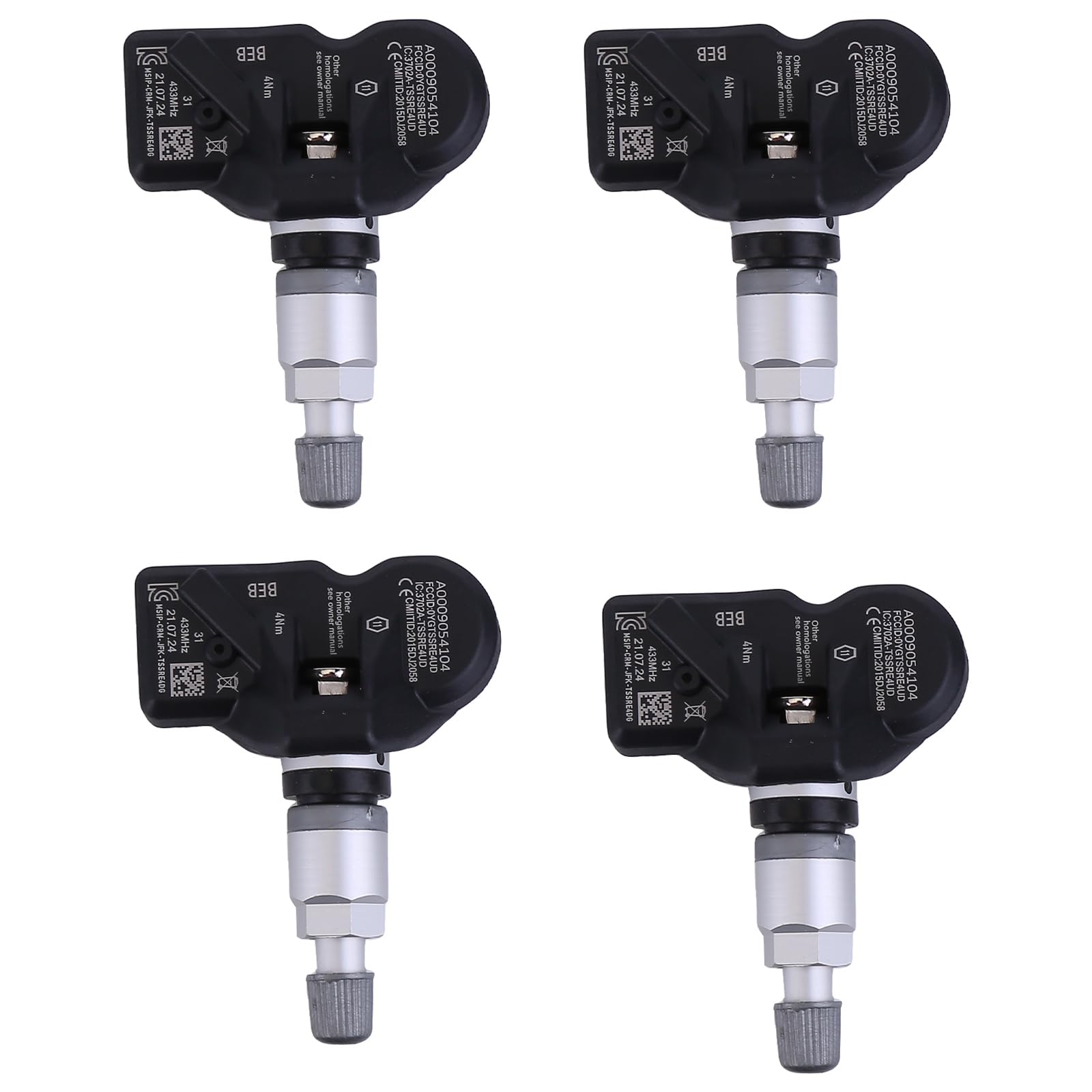 BYNYXI 4 sensori di pressione pneumatici TPMS A0009054104 compatibili per Mercedes W213 Classe A W177 W167 W247 W257 RDK Sensori di pressione pneumatici Sistema di monitoraggio della pressione