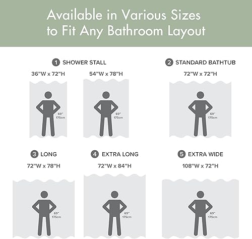 Miniatura 6 de Madison Park Cortina de ducha con tejido de gofre para baño, control de humedad Scotchgard de 3M, cortinas de ducha modernas de calidad de spa para