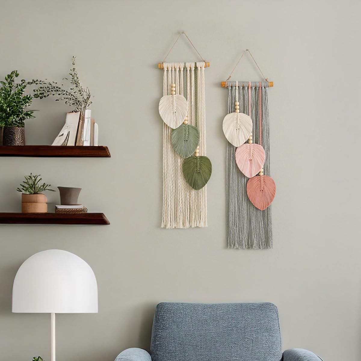 Wondramble Makramee wandbehang,Boho makramee wandteppich,Wohnzimmer,Schlafzimmer,Büro,WandDekoration (Bunte)