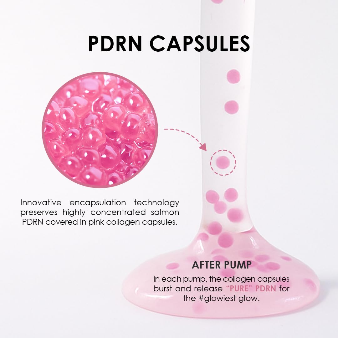 glowiest PDRN Capsule Glow Serum – Encapsulated PDRN + Collagen + Snail Mucin, Hydrating Serum for Youthful Glow, 300Da Collagen, 50ml