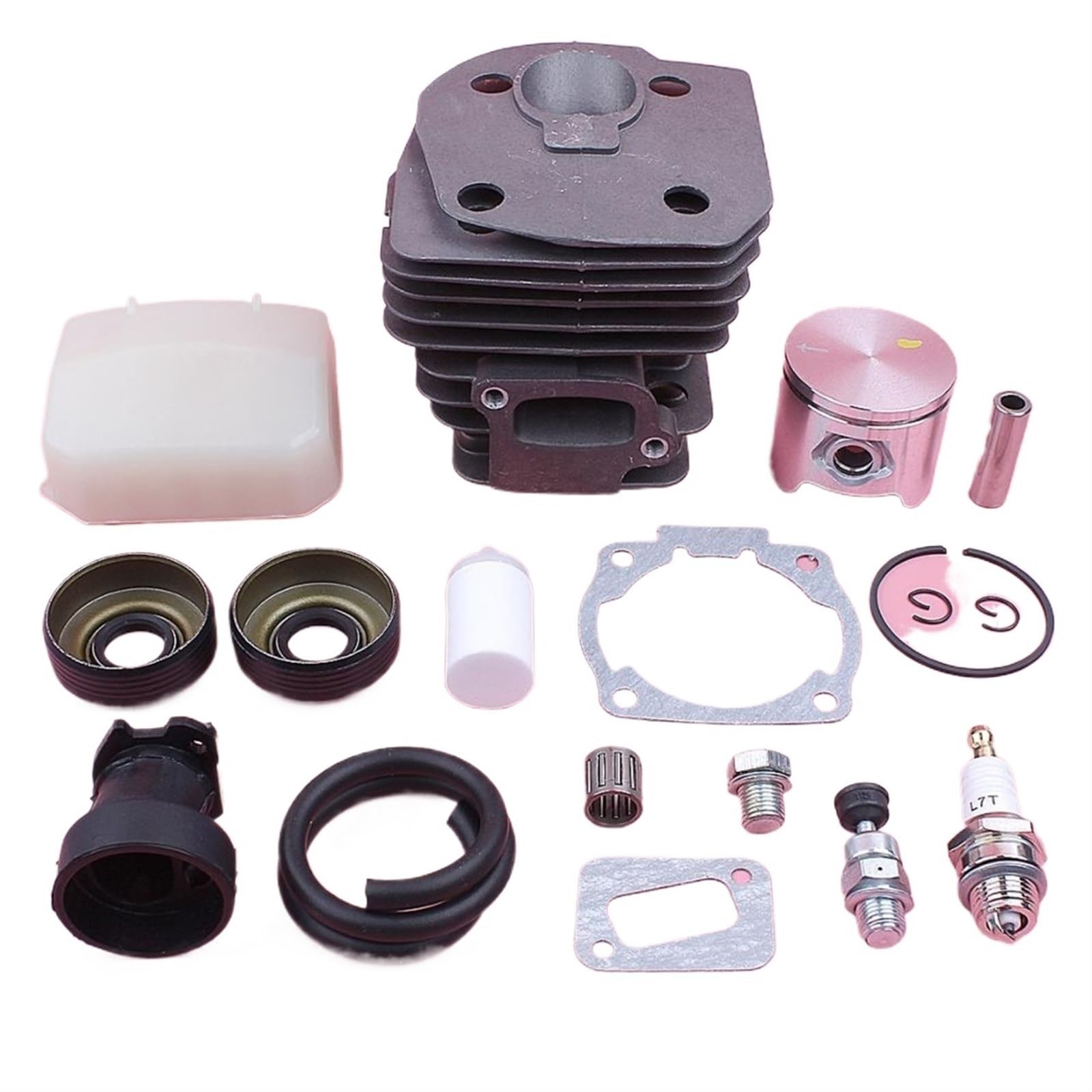 Kit de pistón de Cilindro de 44 mm, for Husqvarna 346XP 350 351 353 Junta de admisión de línea de Filtro de Combustible y Aire Pieza de reemplazo de Motosierra Pistón de Cilindro de jardín
