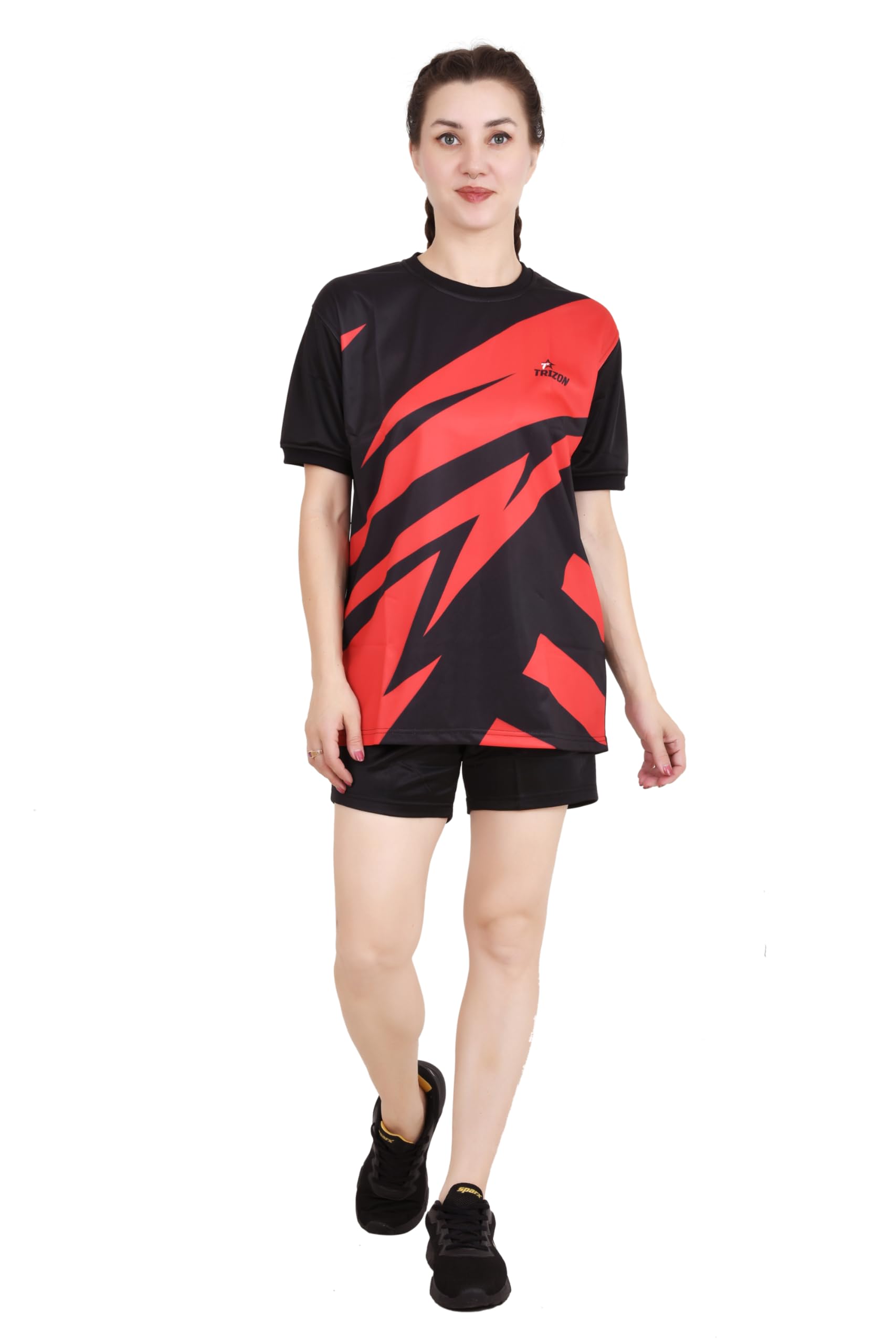 trizon Women Kabaddi Kit, Kabaddi Jersey, Kabbadi Dress | T-Shirts for Women, Regular fit Sports Tshirt for Women's & Girl's | Printed Sports Tshirt Short-picture-4
