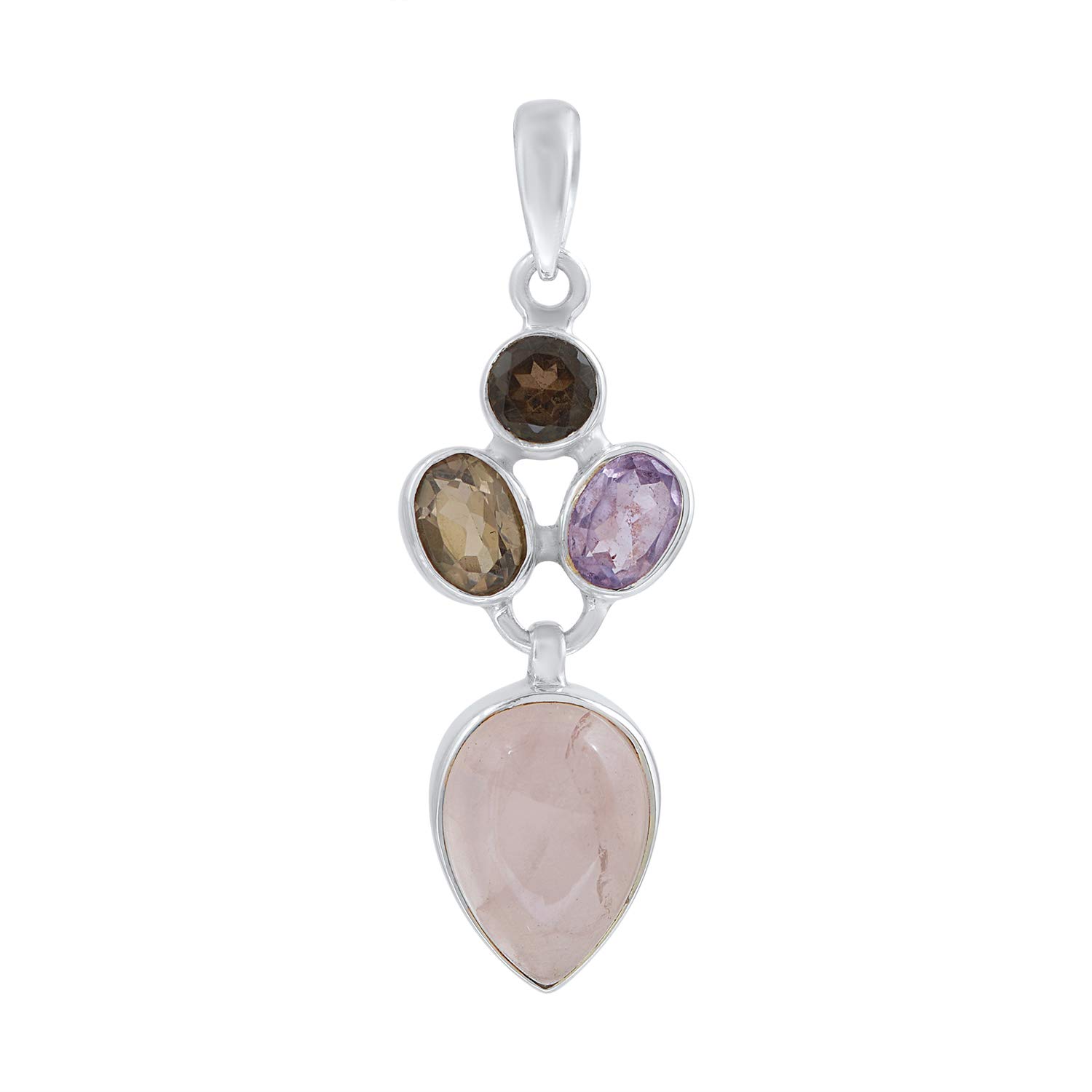 925 Sterling Silver Pendant For Women and Girls | Multi Stone Necklace With Chain | Gift For Girlfriend |Certificate of Authenticity and 925 Stamp | 6 Month Warranty-image-43