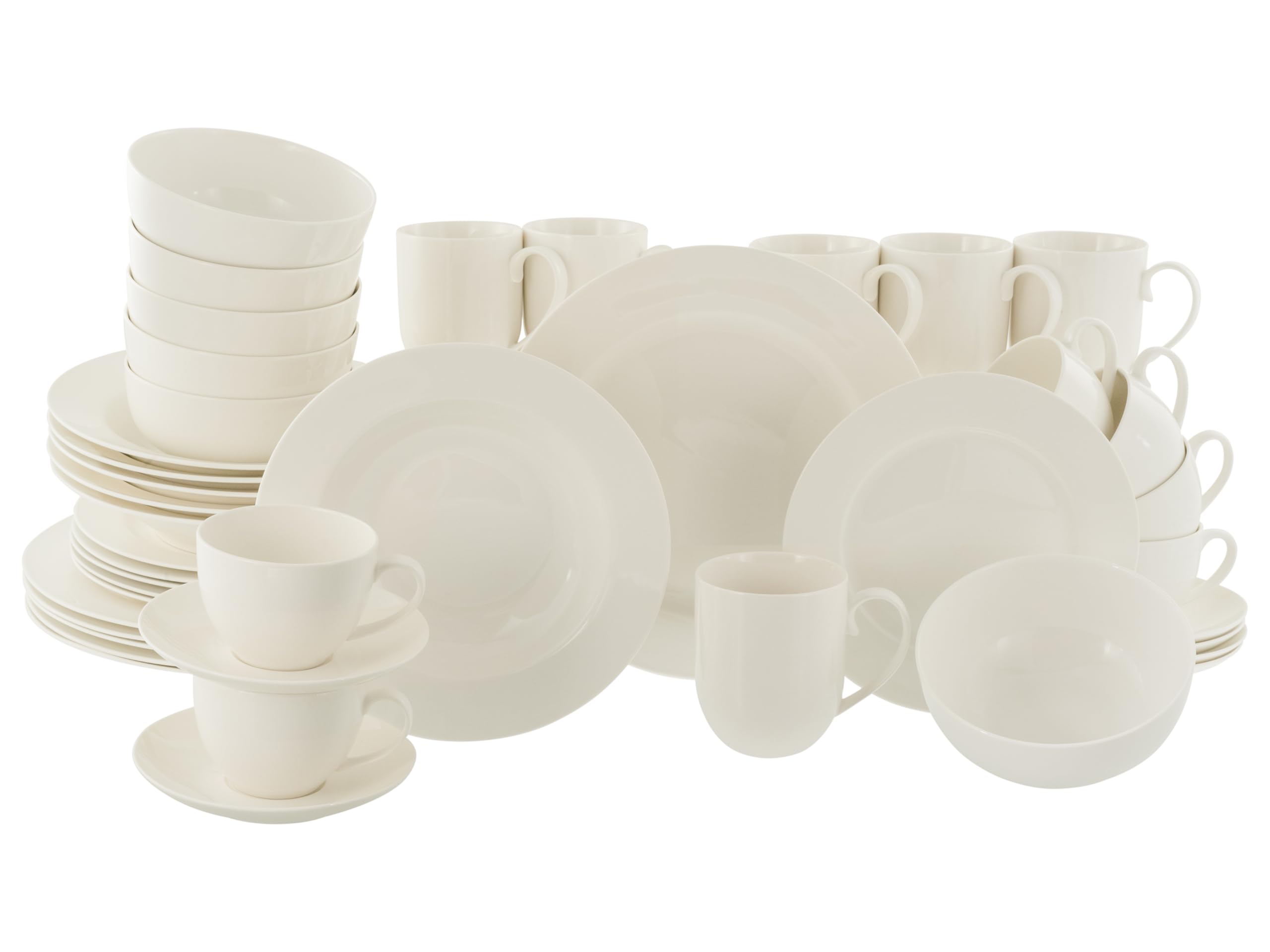 CreaTable, 22159, seria Fleur Royal, 42-częściowy zestaw naczyń, serwis porcelanowy, nadaje się do mycia w zmywarce i używania w kuchence mikrofalowej, wysokiej jakości produkcja