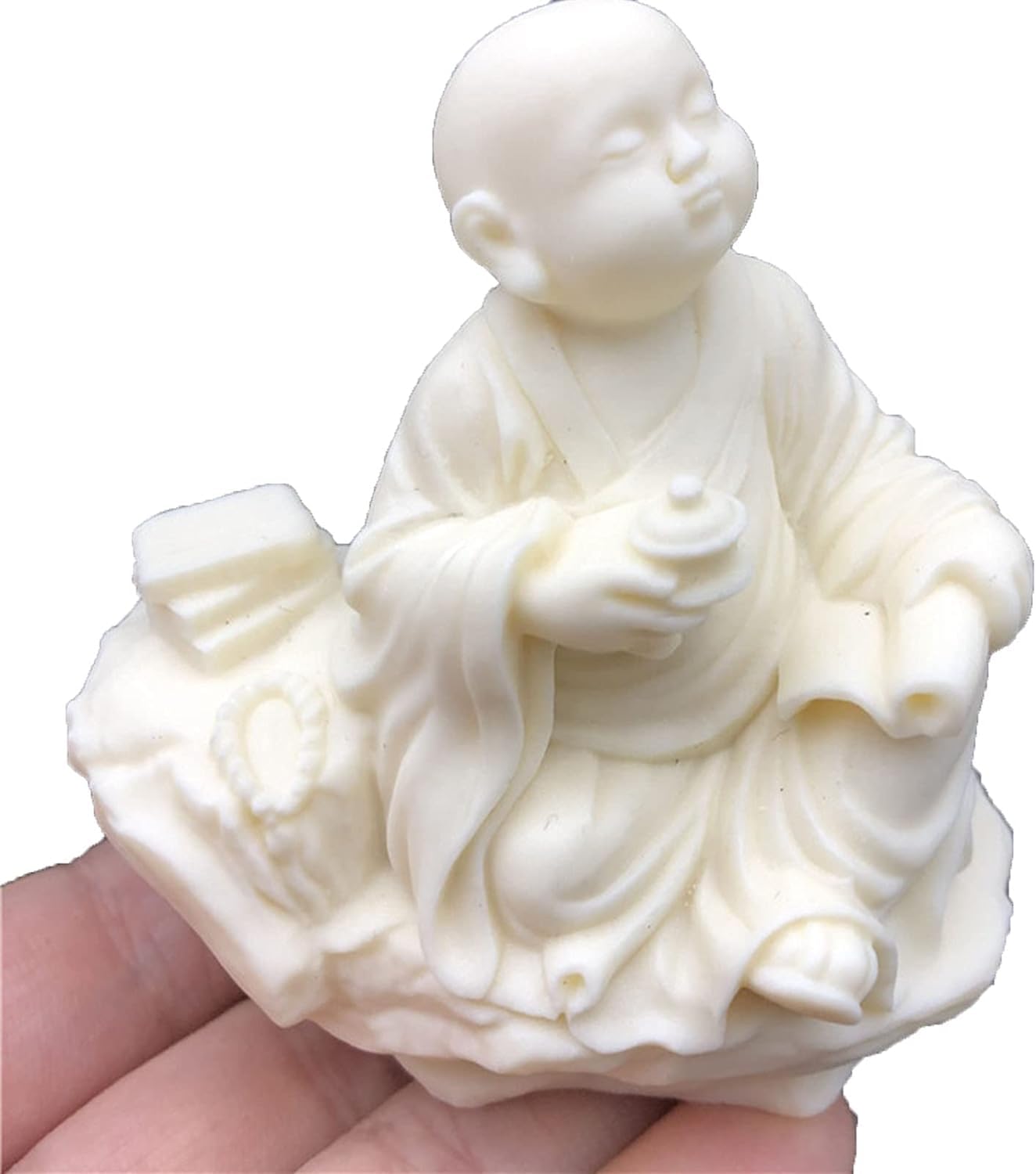 statuetka Buddy, Mały mnich posąg Buddy miniaturowa ozdoba na biurko szczęśliwego
